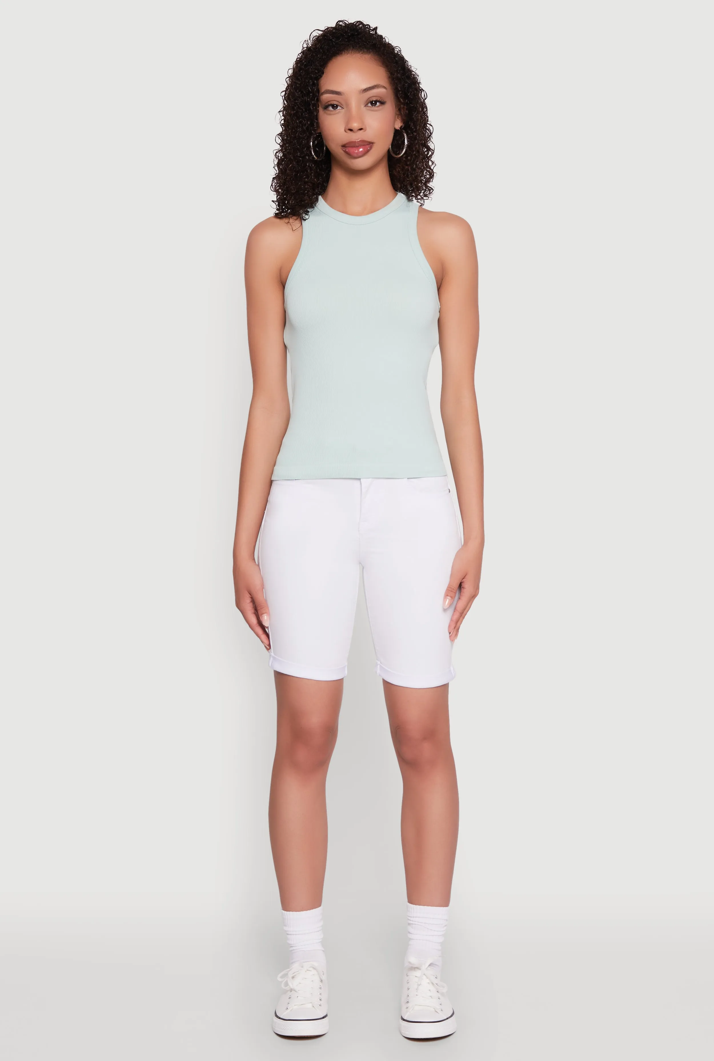 Seamless Rib Knit Crew Neck Tank Top sold by Rainbow product image thumbnail 3