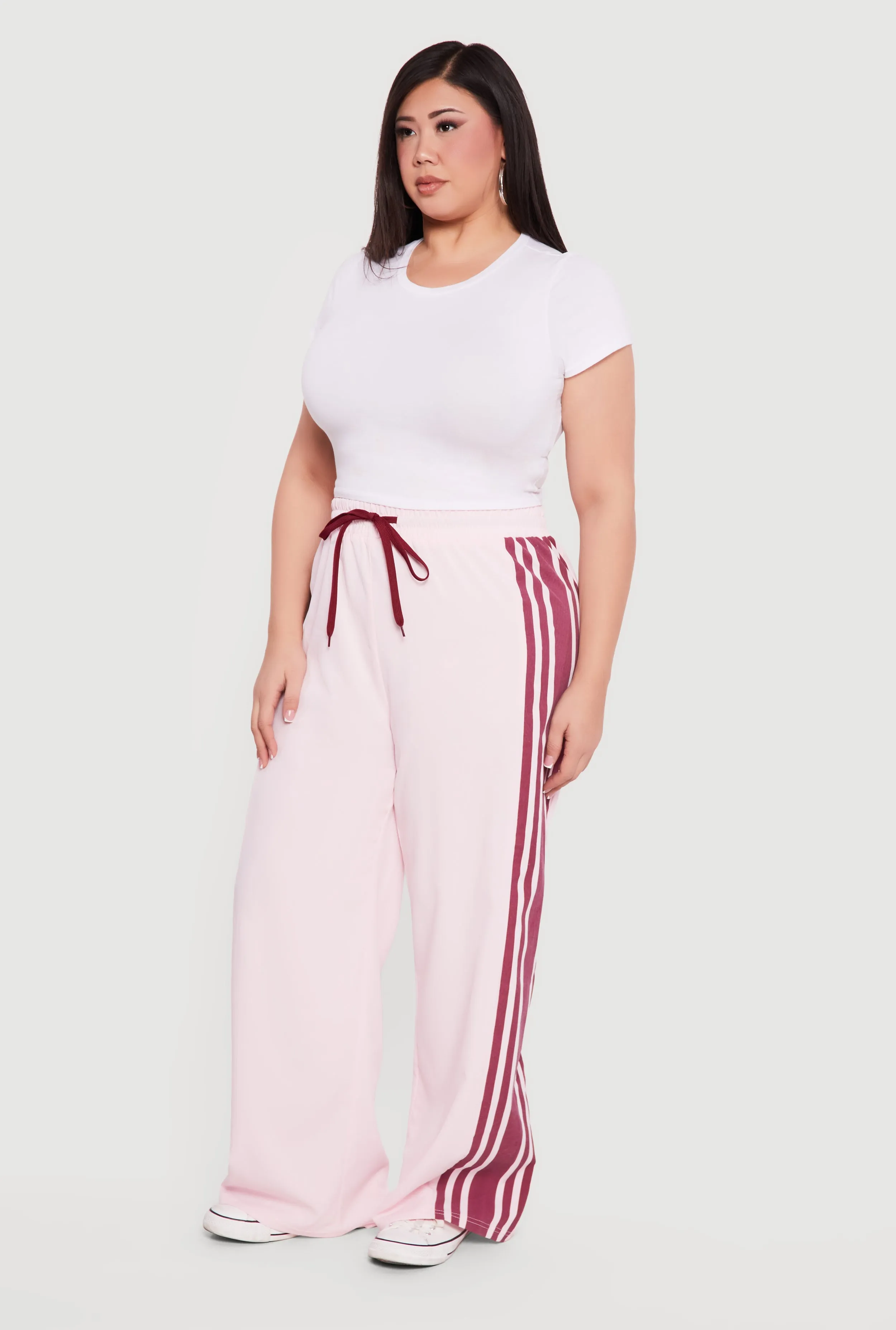 Plus Size Side Stripe Drawstring Waist Track Pants sold by Rainbow product image thumbnail 2
