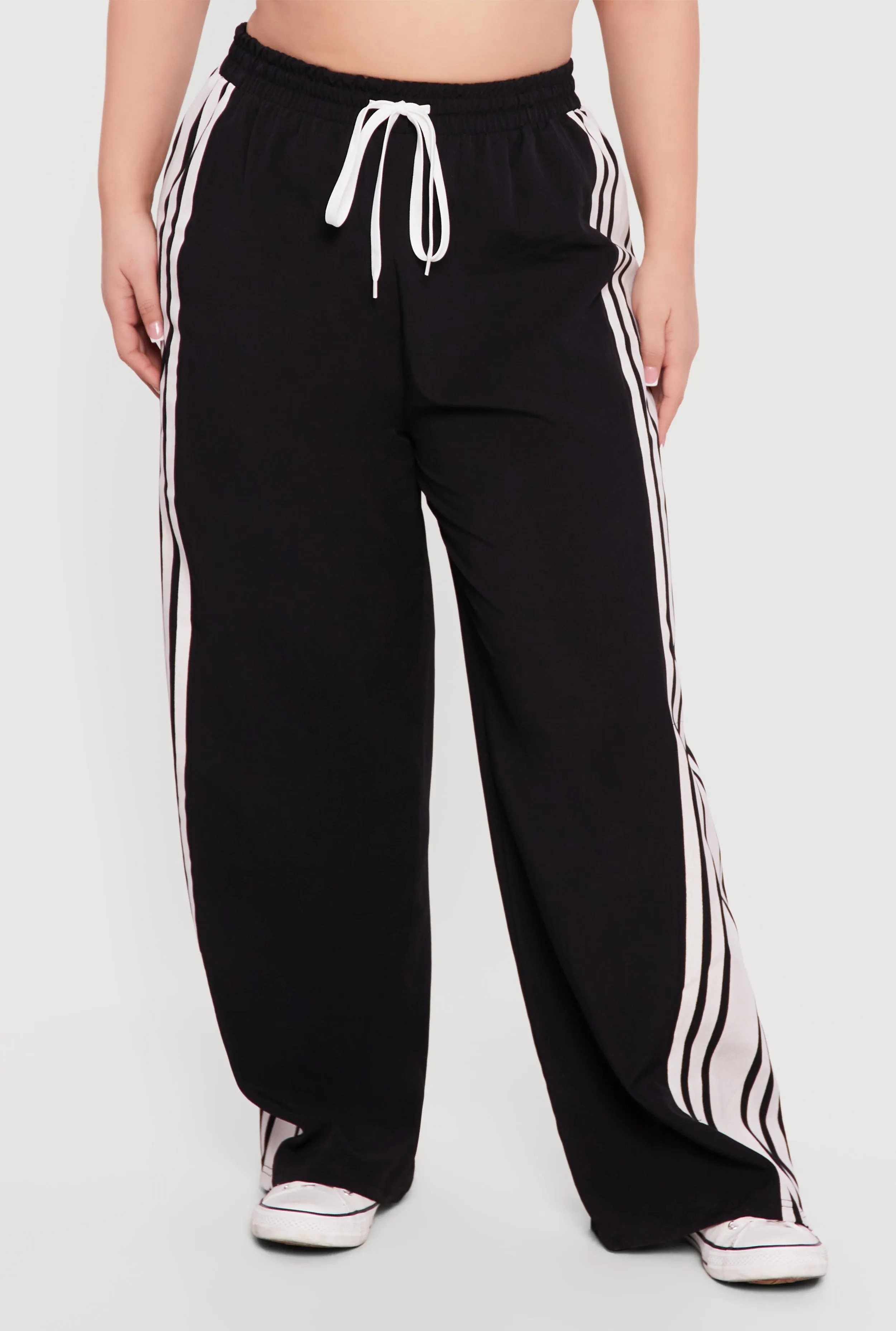 Plus Size Side Stripe Drawstring Waist Track Pants sold by Rainbow product image thumbnail 3
