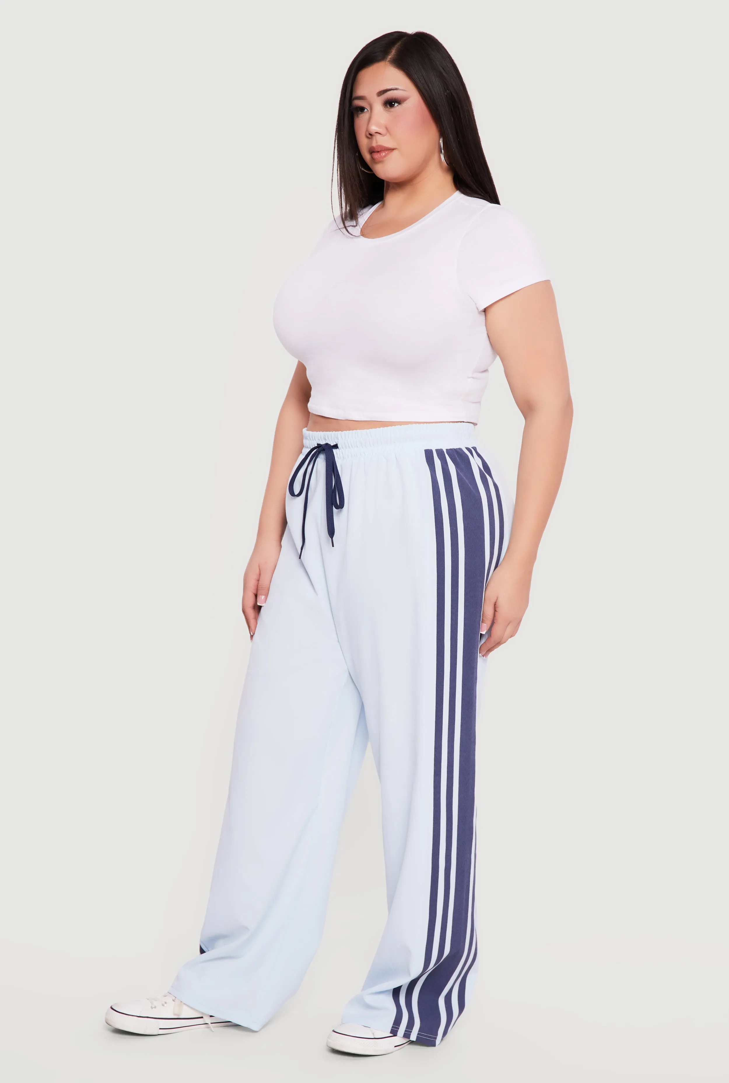 Plus Size Side Stripe Drawstring Waist Track Pants sold by Rainbow product image thumbnail 2