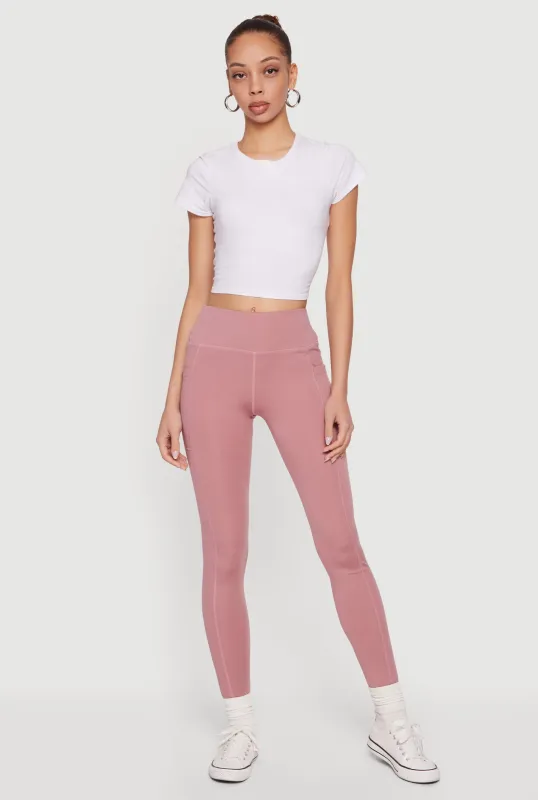 High Waisted Tummy Tucker Cell Phone Pocket Leggings made by Rainbow