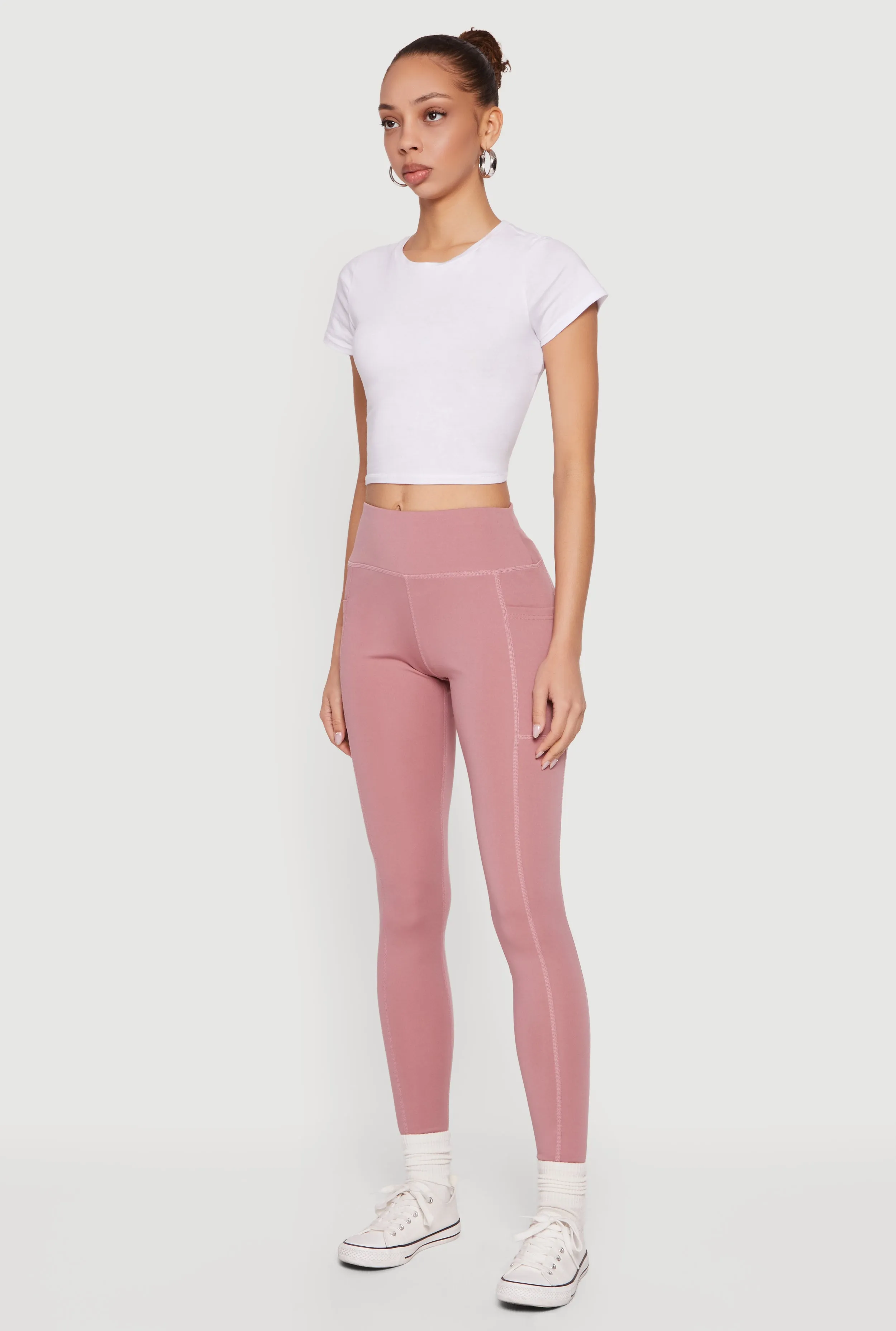 High Waisted Tummy Tucker Cell Phone Pocket Leggings sold by Rainbow product image thumbnail 2