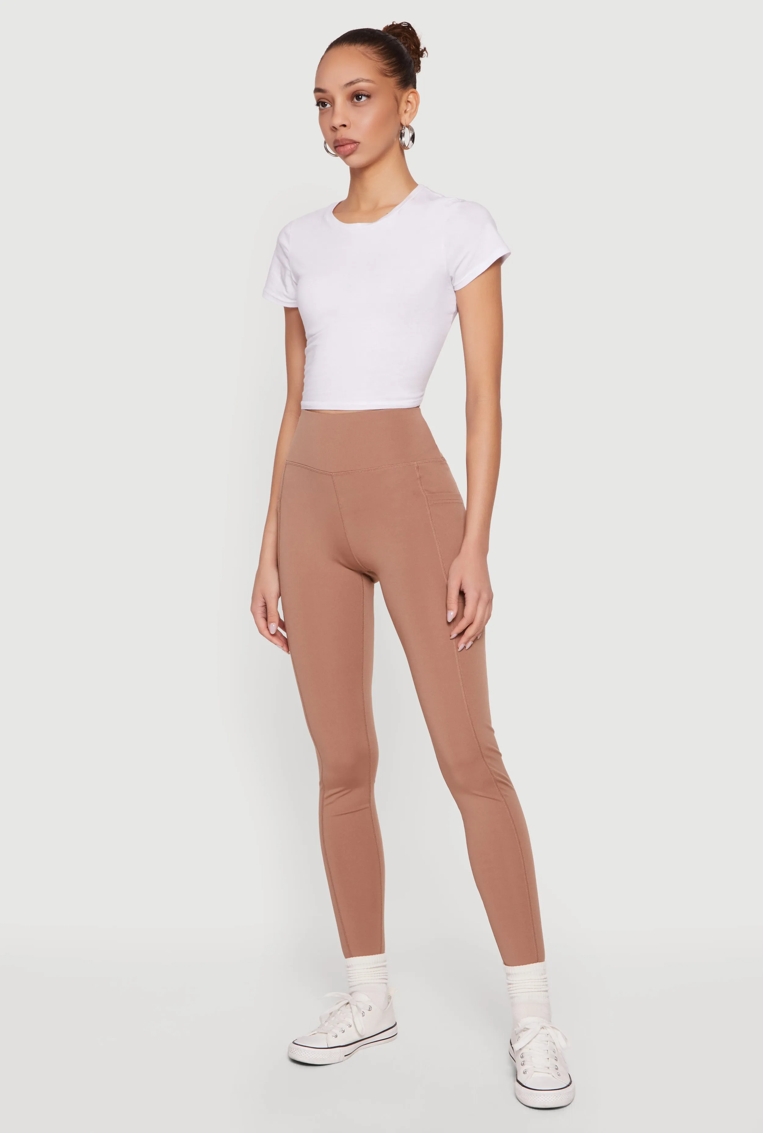 High Waisted Tummy Tucker Cell Phone Pocket Leggings sold by Rainbow product image thumbnail 2