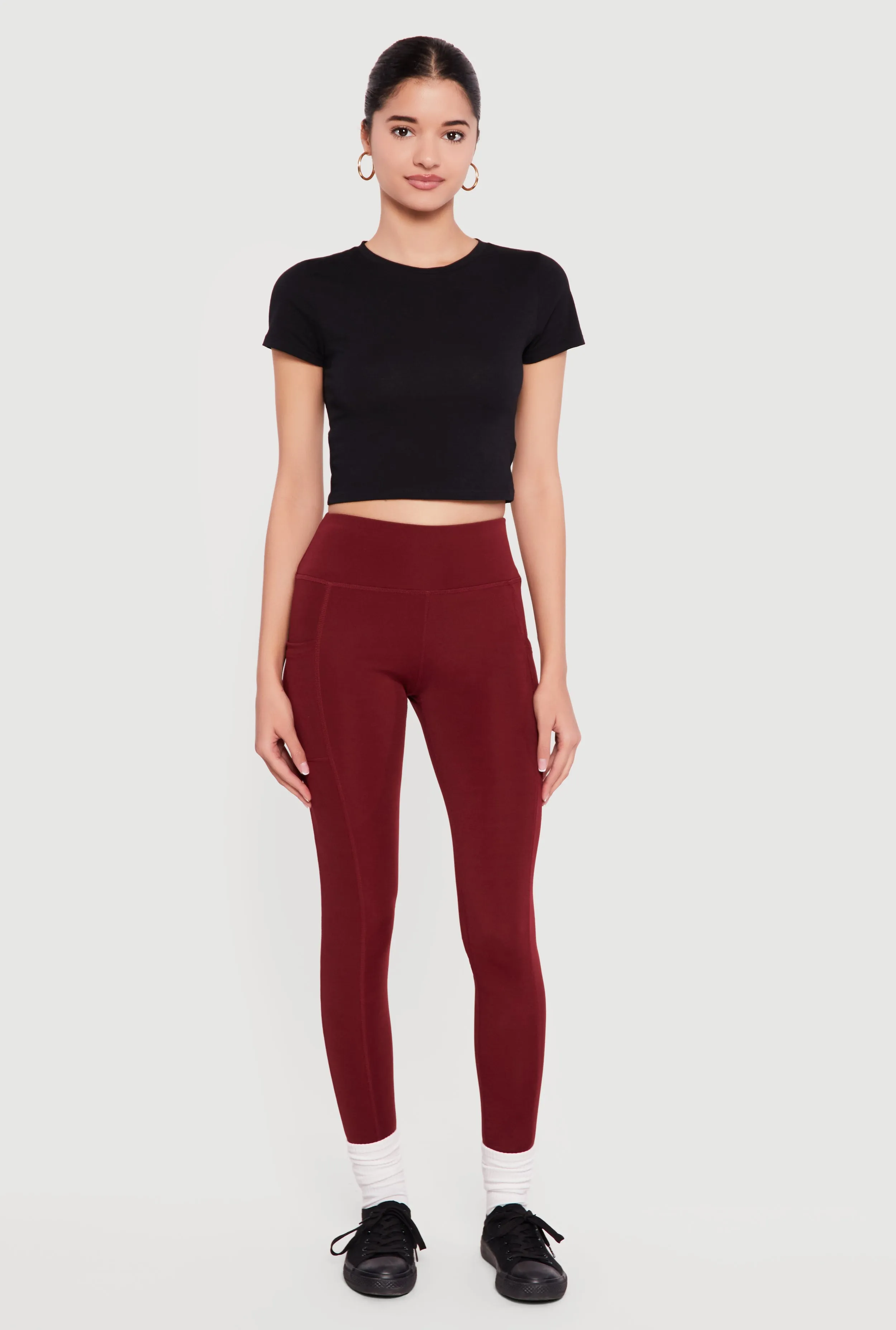 High Waisted Tummy Tucker Cell Phone Pocket Leggings sold by Rainbow