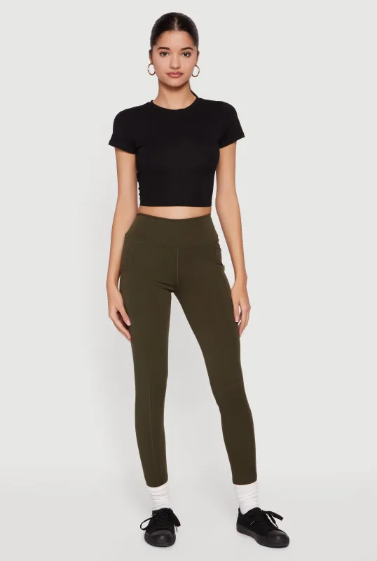 High Waisted Tummy Tucker Cell Phone Pocket Leggings sold by Rainbow