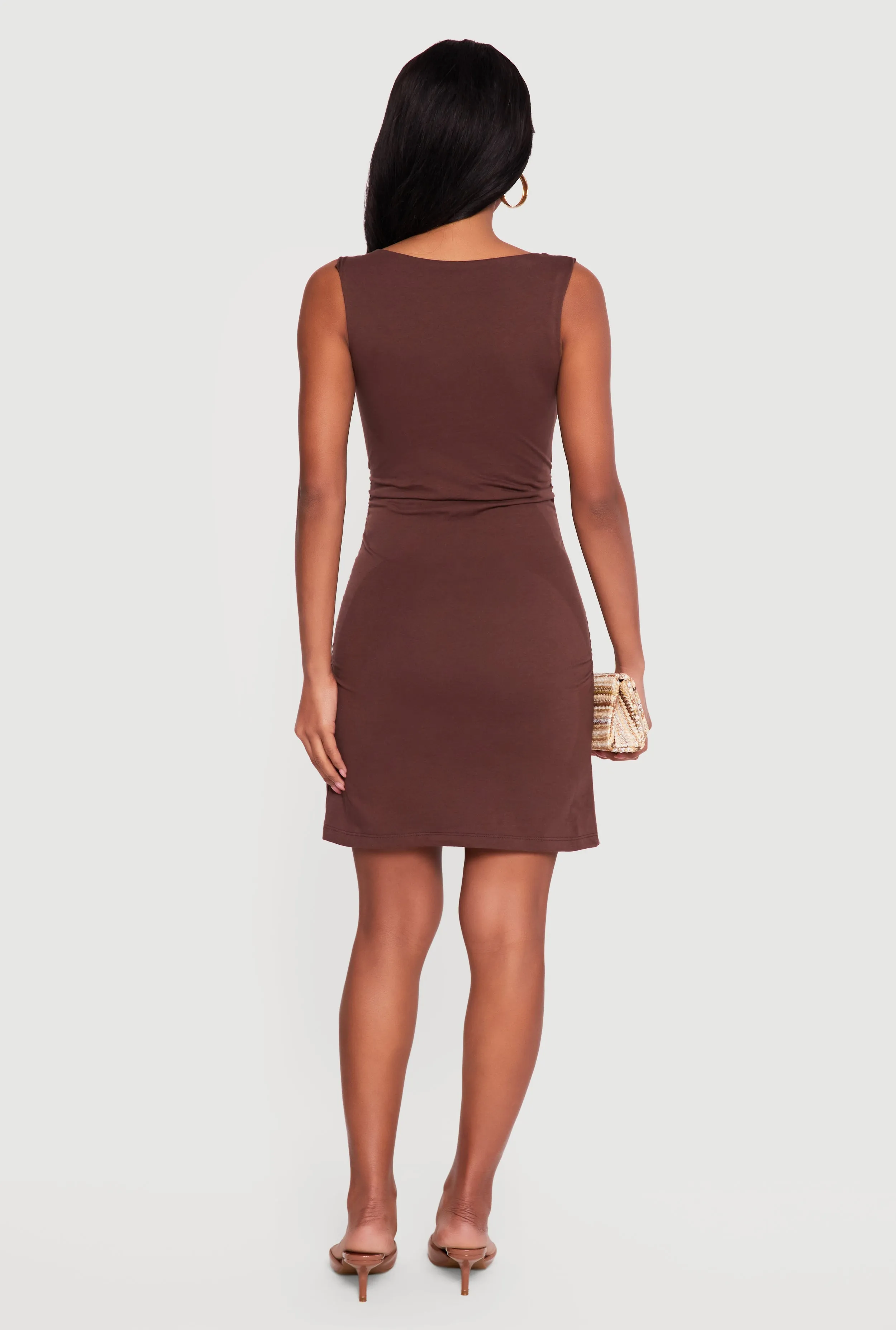 Boat Neck Side Ruched Midi Dress sold by Rainbow product image thumbnail 3