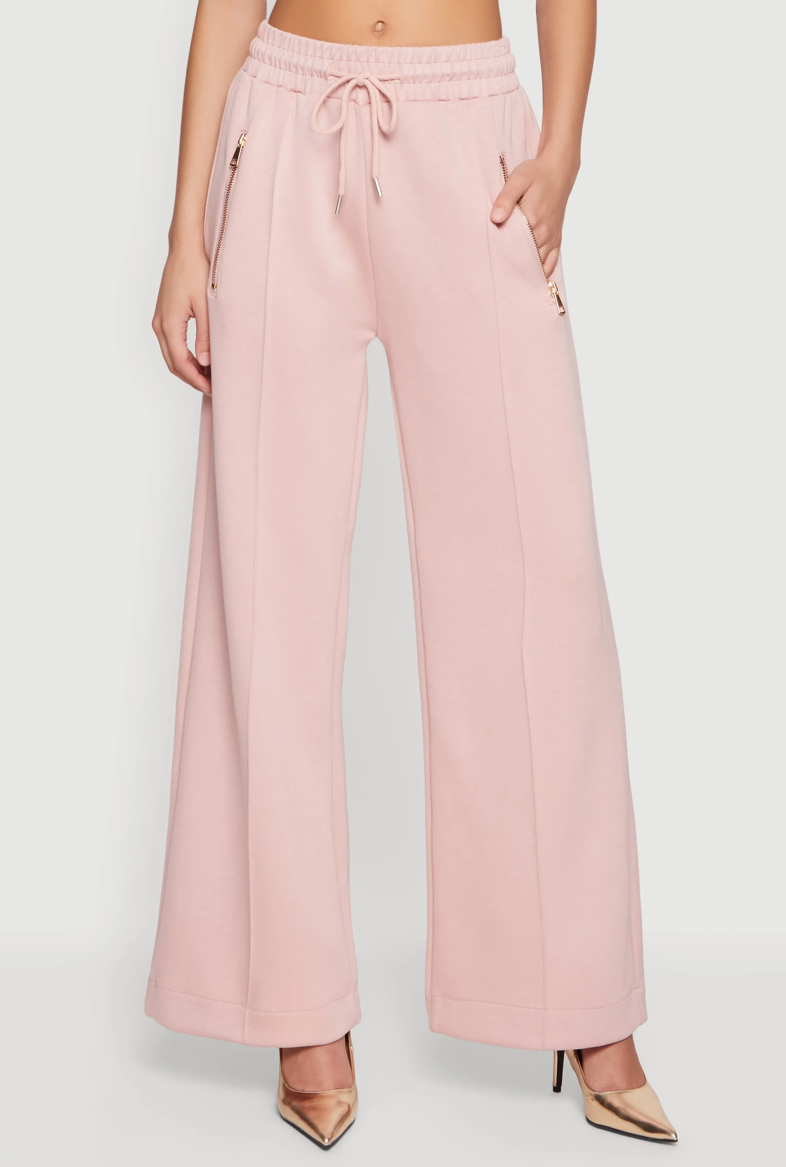 Pintuck Drawstring Waist Flare Sweatpants sold by Rainbow product image thumbnail 3
