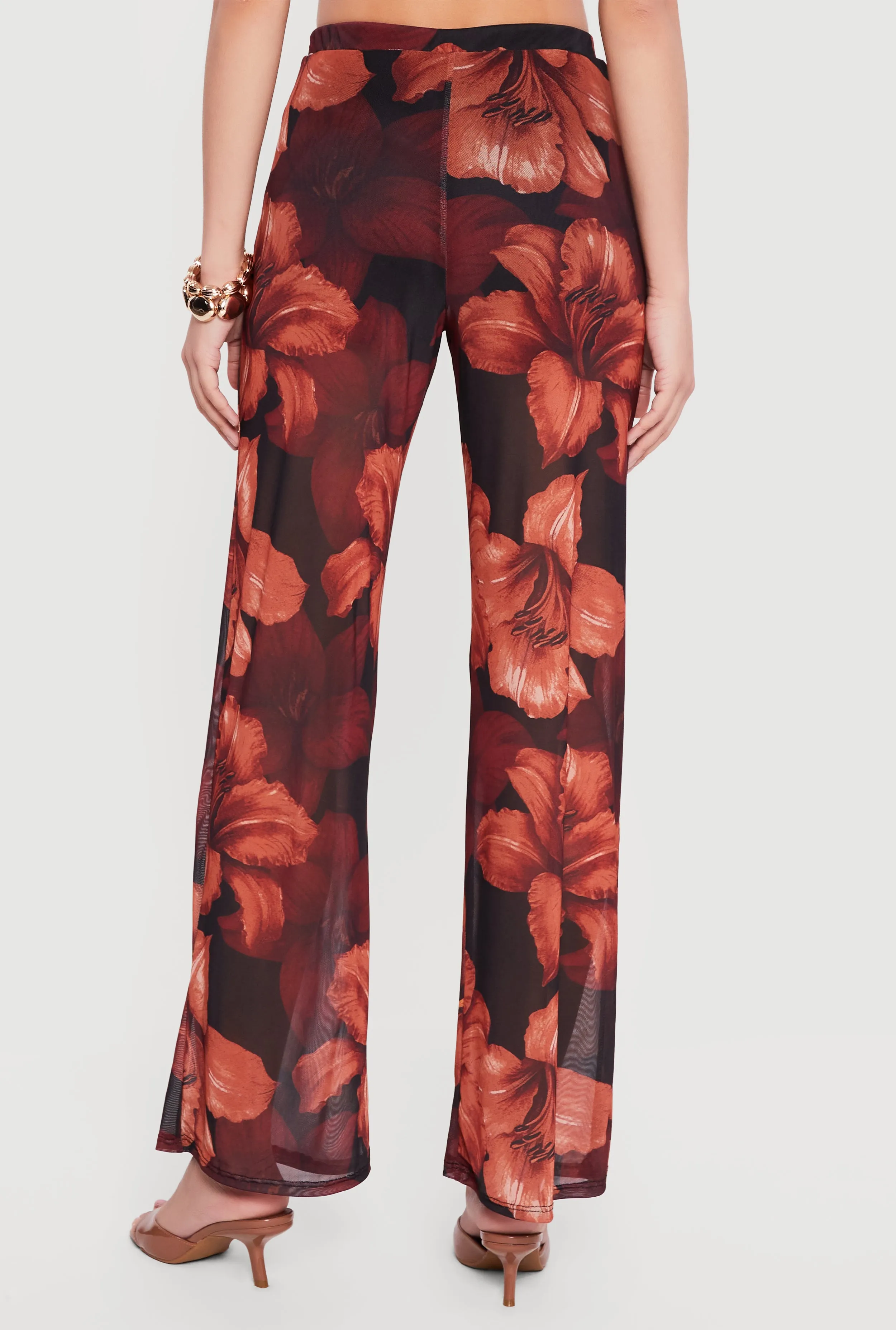 Mid Rise Floral Print Mesh Pants sold by Rainbow product image thumbnail 5
