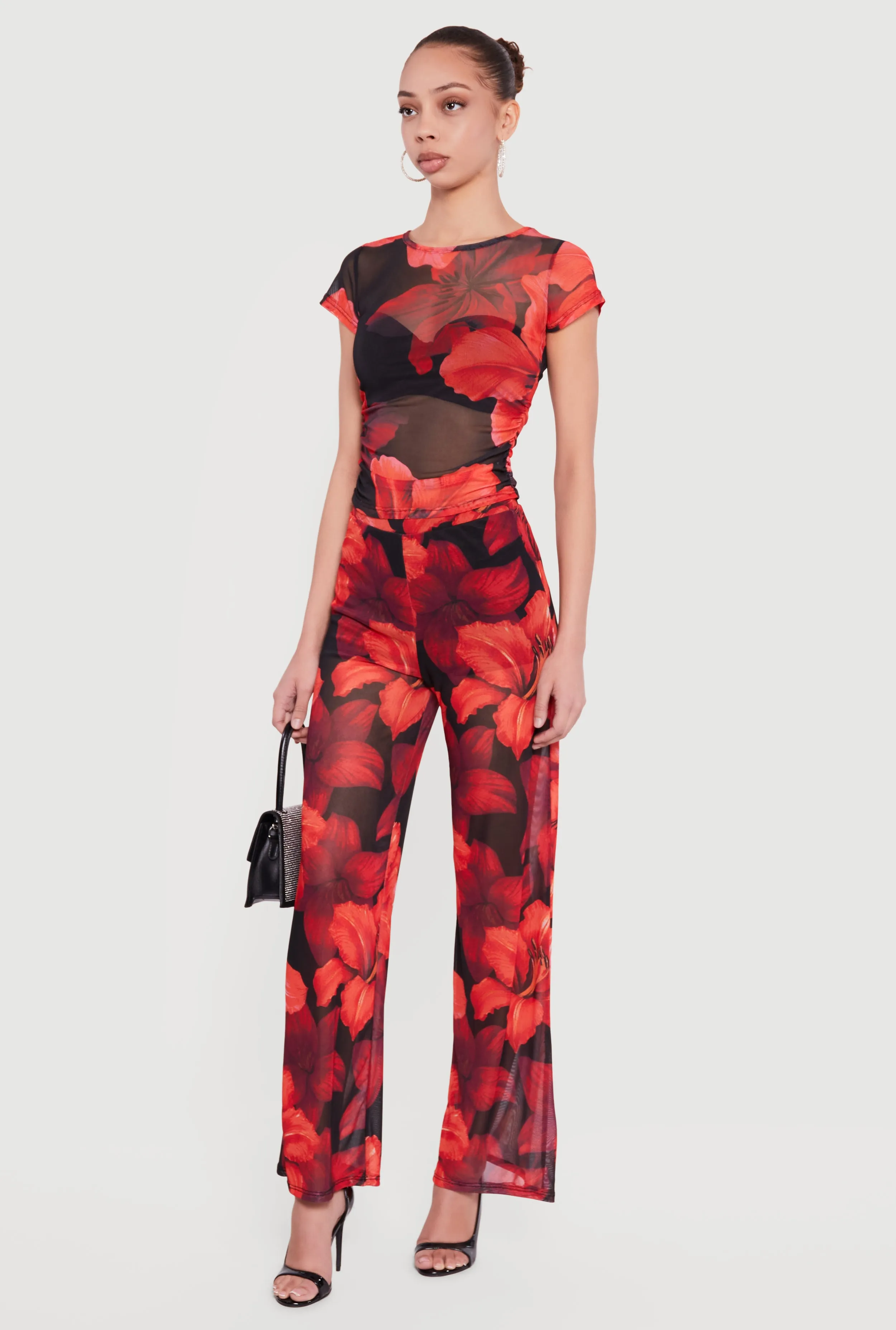 Mid Rise Floral Print Mesh Pants sold by Rainbow product image thumbnail 2