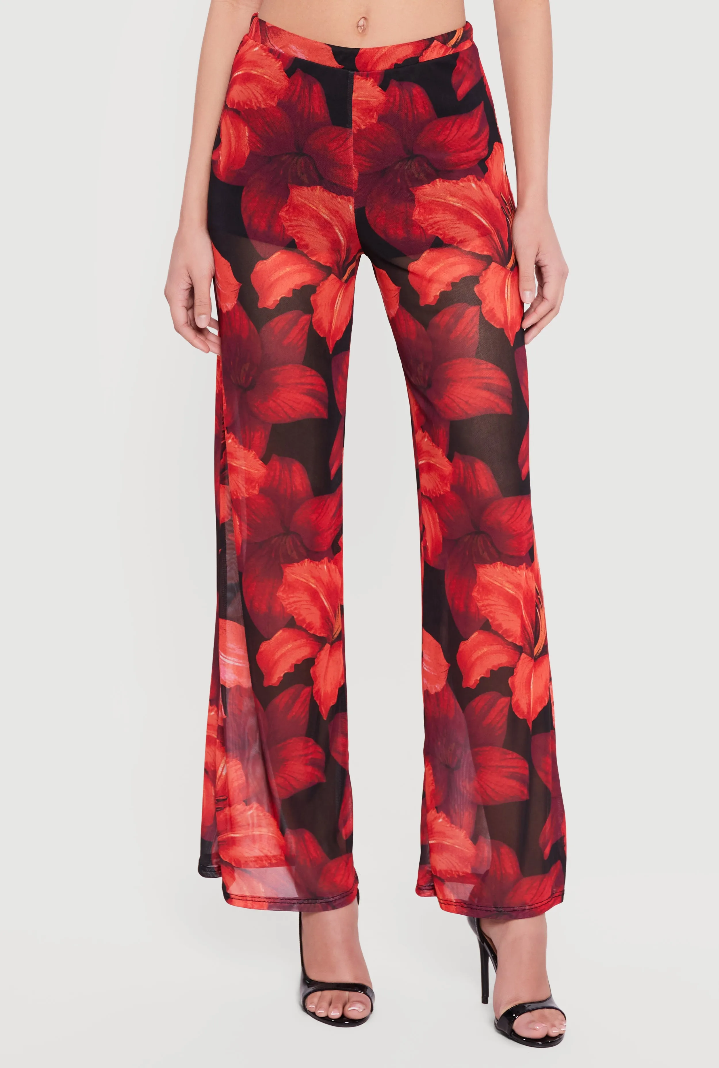 Mid Rise Floral Print Mesh Pants sold by Rainbow product image thumbnail 3