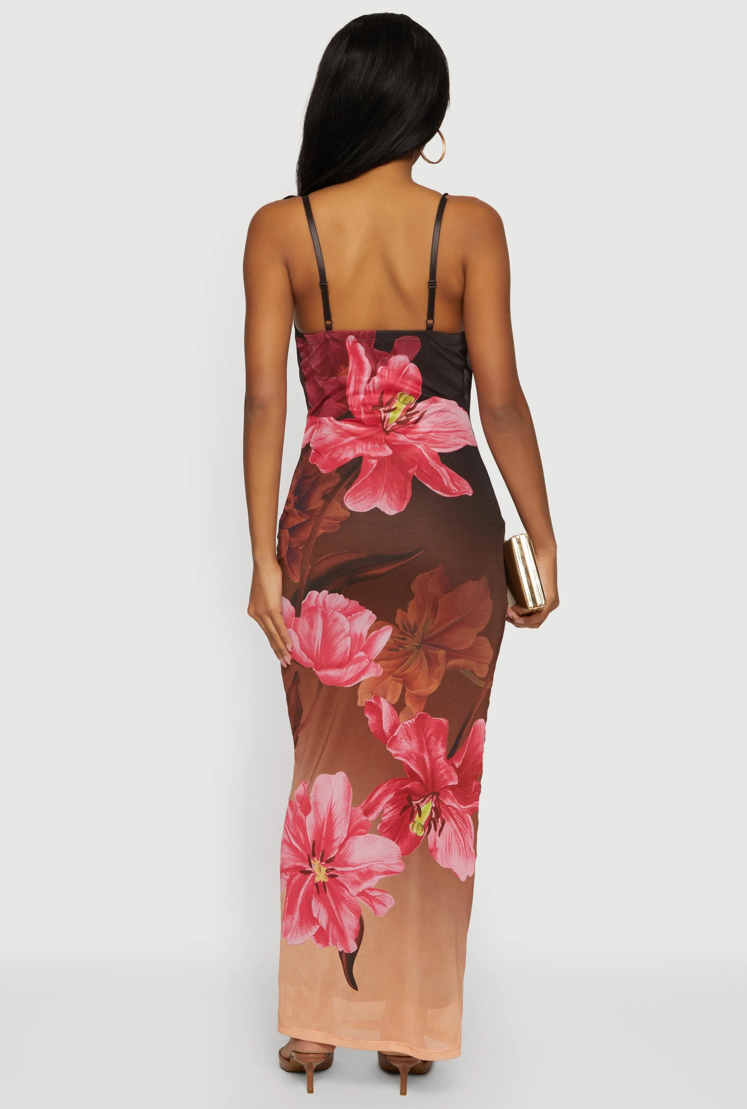 Almost Famous Sweetheart Cowl Neck Floral Bustier Dress sold by Rainbow product image thumbnail 3