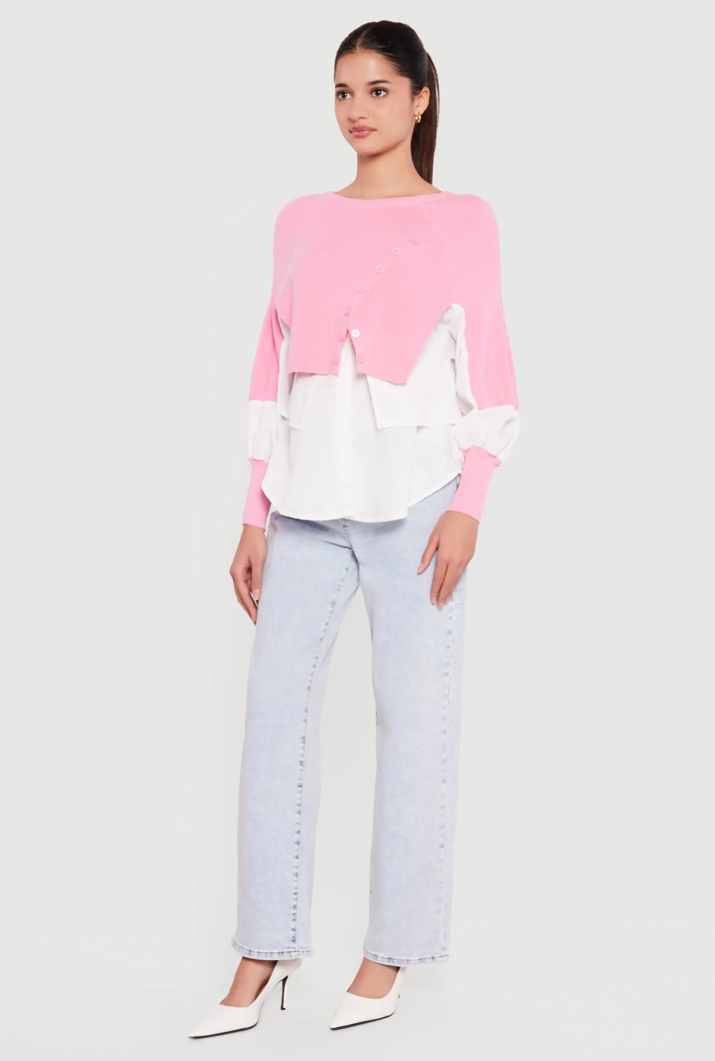 Asymmetrical Knit Layered Look Top sold by Rainbow product image thumbnail 3