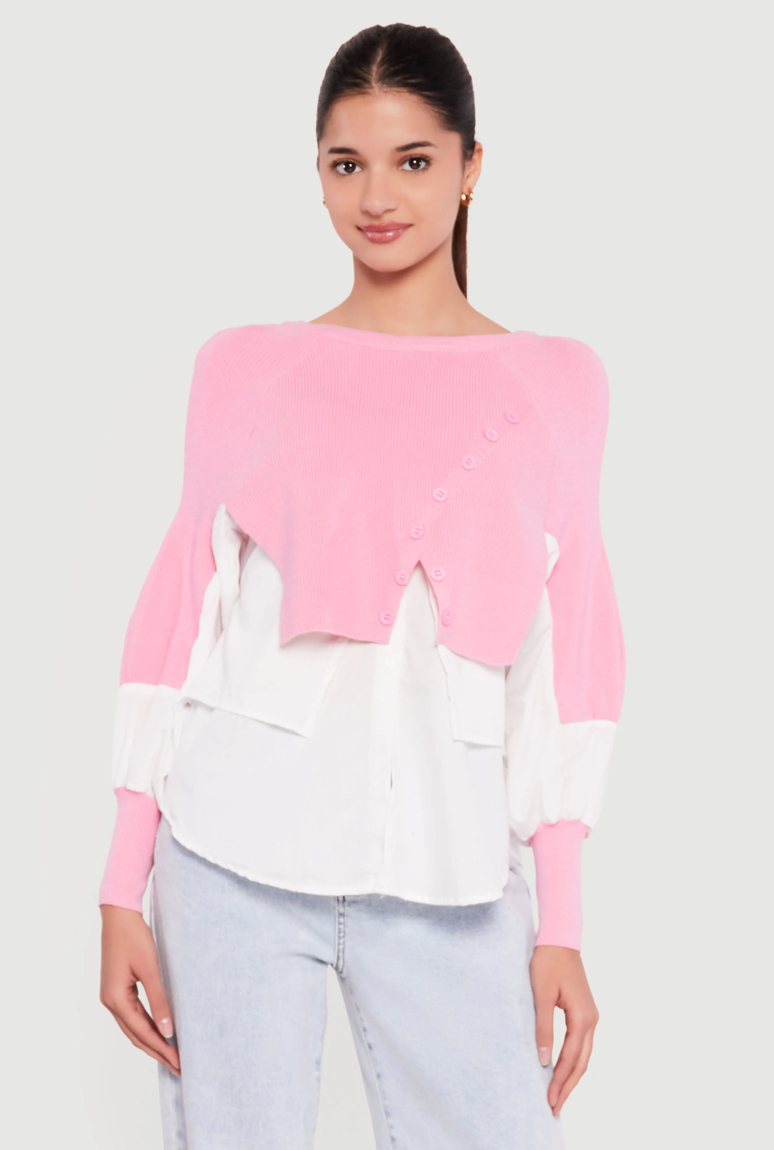 Asymmetrical Knit Layered Look Top sold by Rainbow product image thumbnail 2