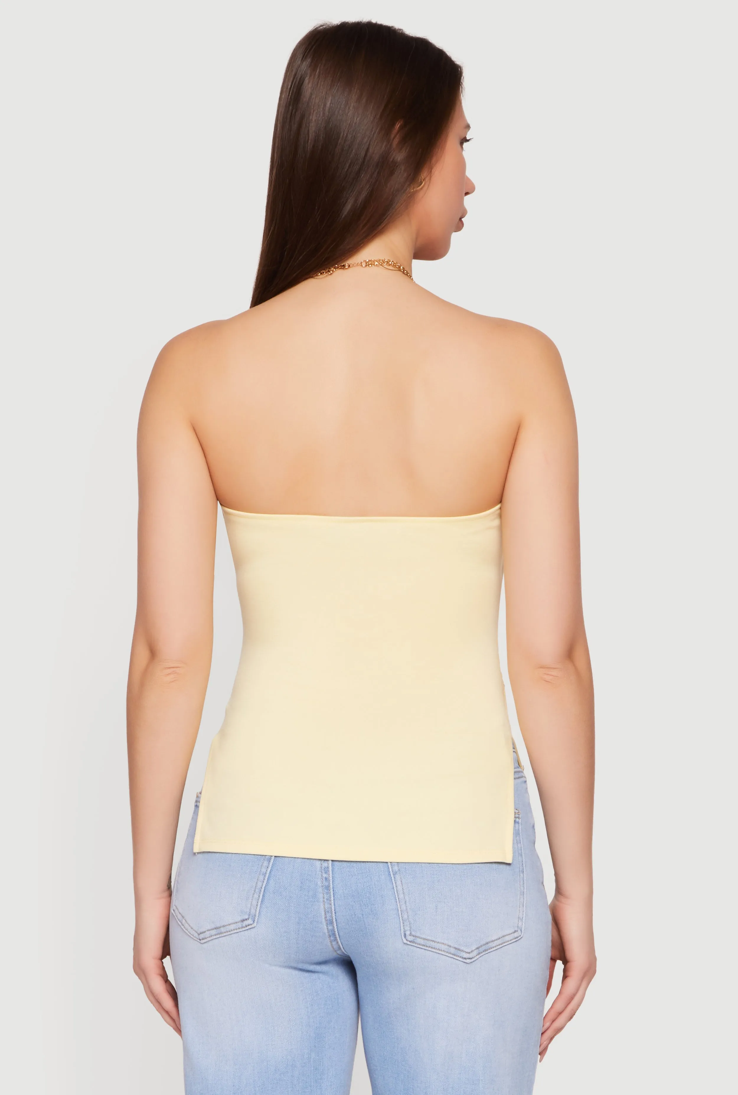 Side Ruched Split Hem Tube Top sold by Rainbow product image thumbnail 5