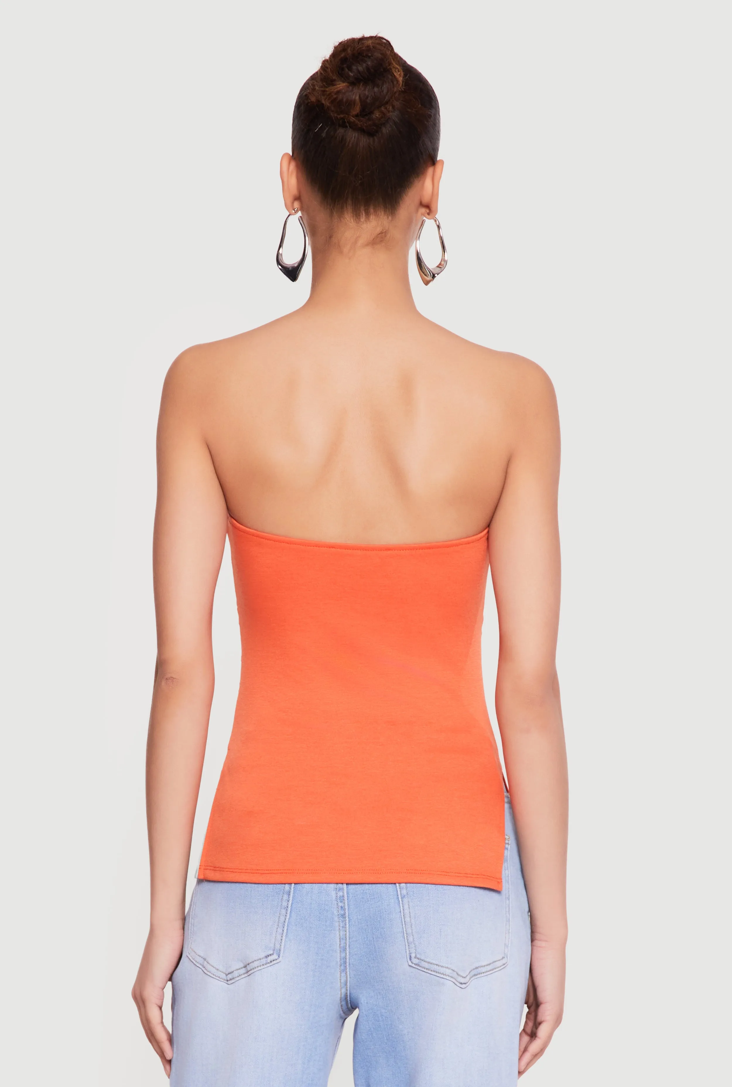 Side Ruched Split Hem Tube Top sold by Rainbow product image thumbnail 5