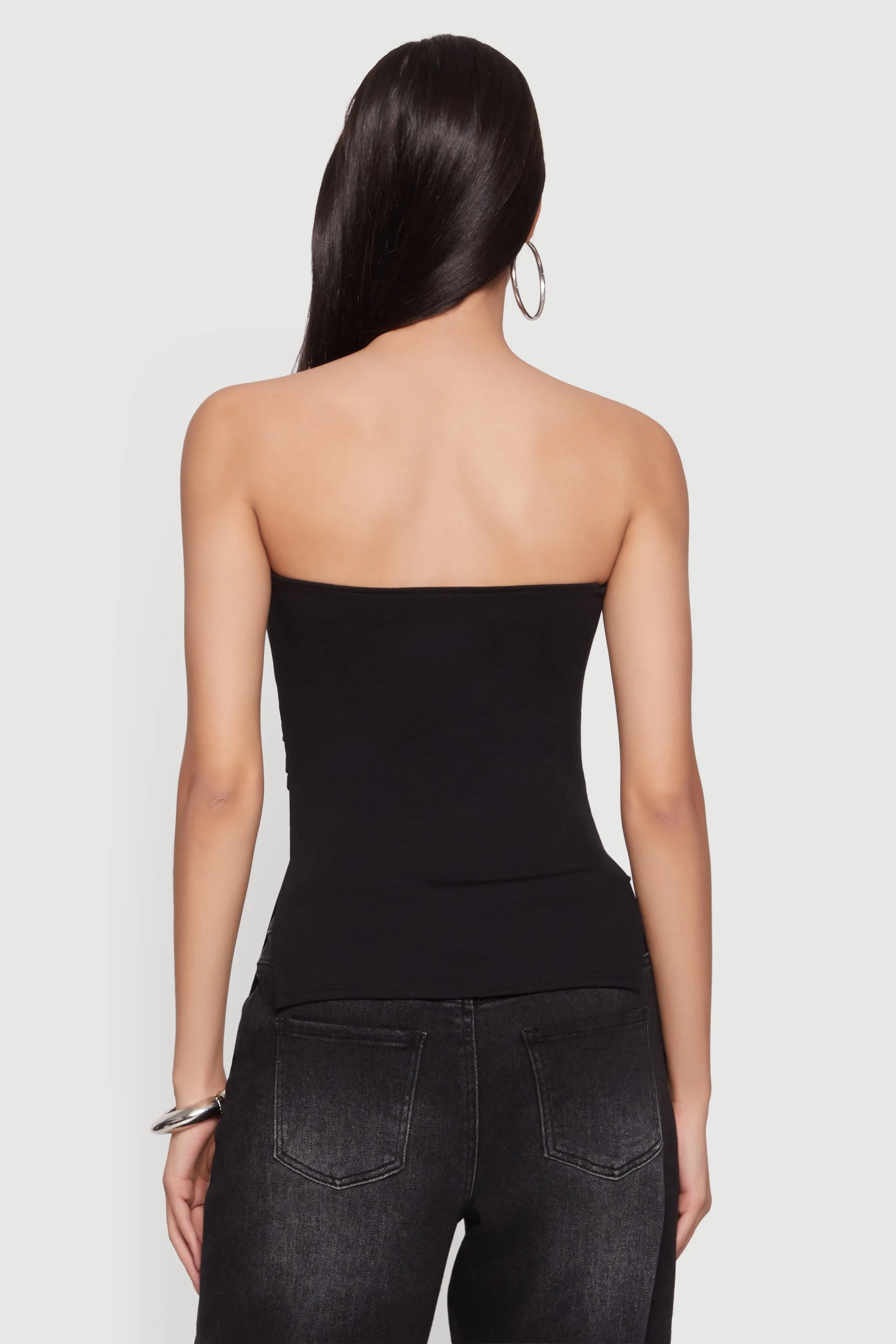 Side Ruched Split Hem Tube Top sold by Rainbow product image thumbnail 5