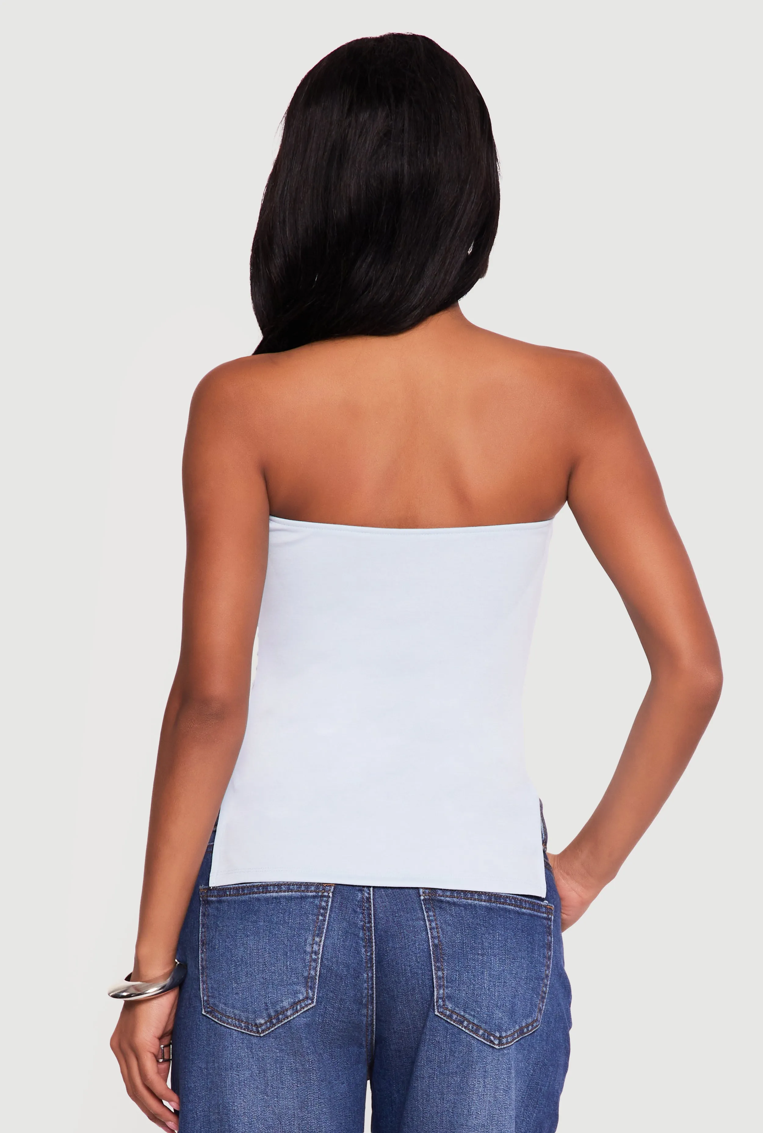 Side Ruched Split Hem Tube Top sold by Rainbow product image thumbnail 5