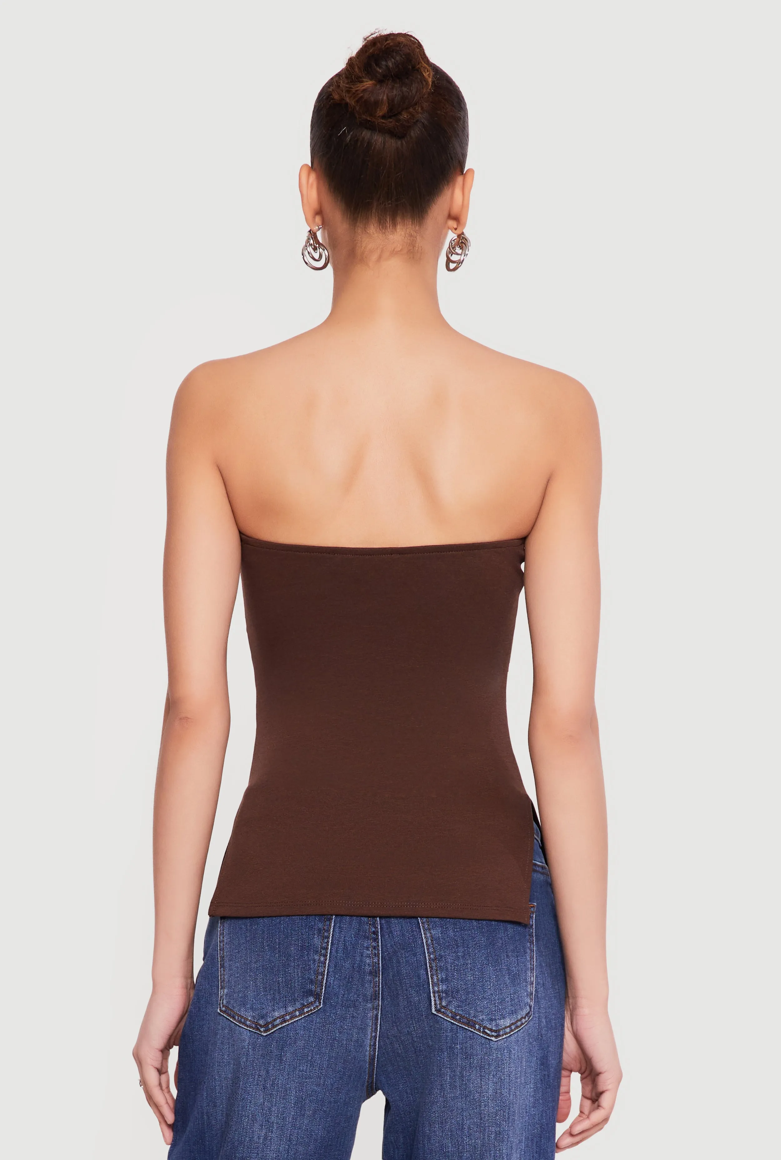 Side Ruched Split Hem Tube Top sold by Rainbow product image thumbnail 5