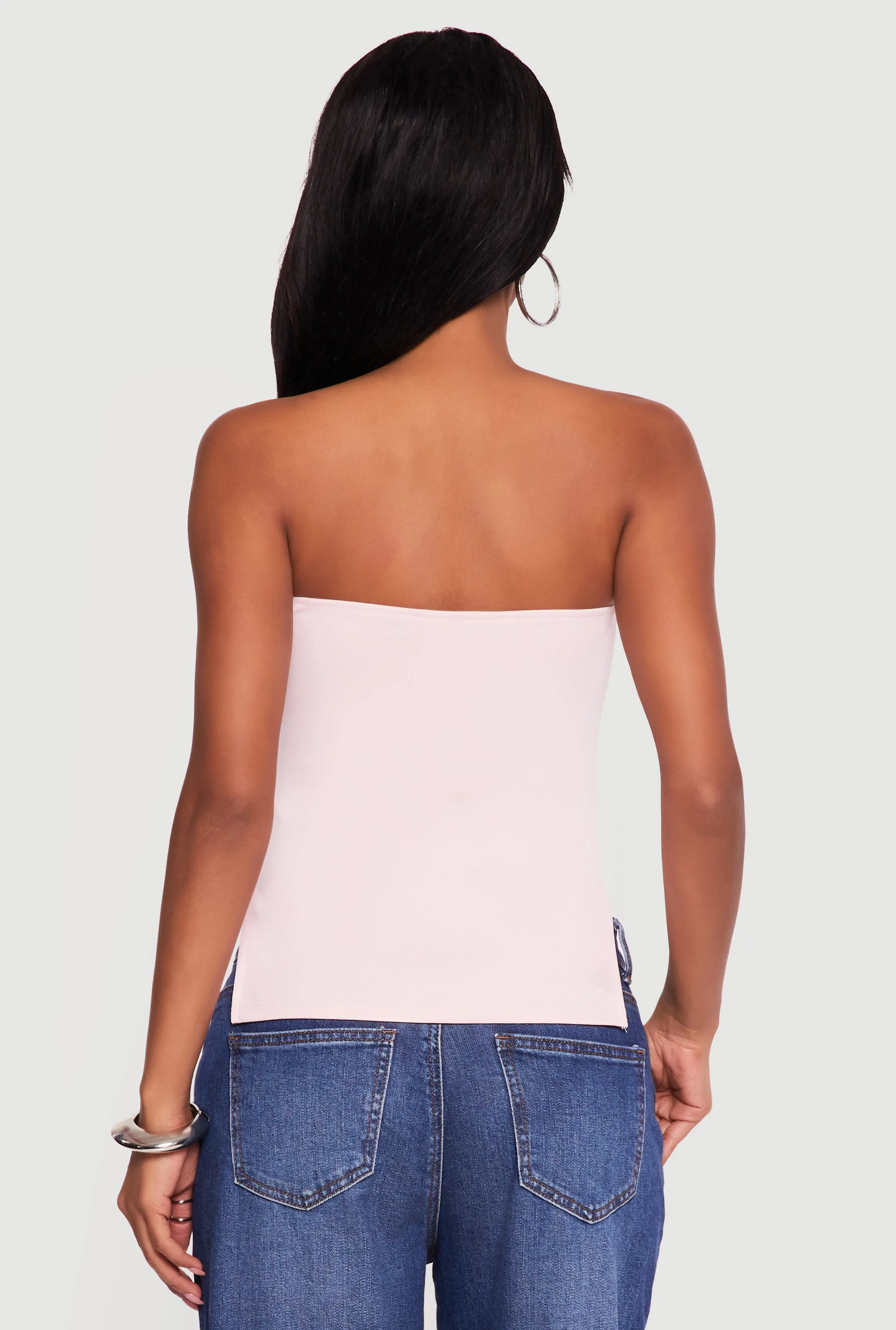 Side Ruched Split Hem Tube Top sold by Rainbow product image thumbnail 5