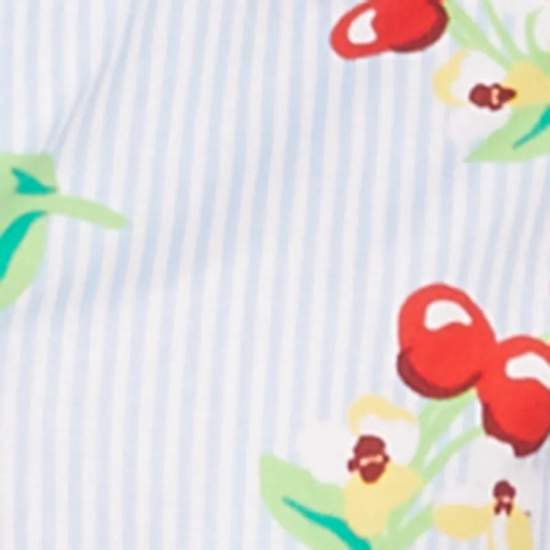 Striped Bubble Sleeve Cropped Blouse sold by Rainbow product image thumbnail 4