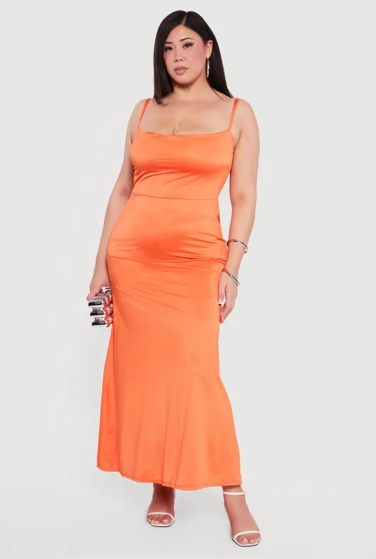 Plus Size Caged Back Cami Maxi Dress sold by Rainbow