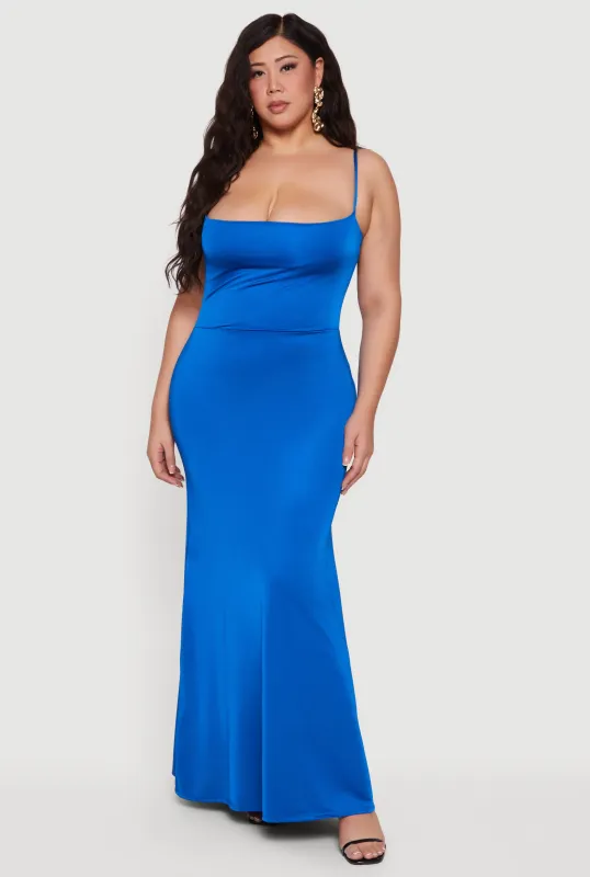 Plus Size Caged Back Cami Maxi Dress sold by Rainbow