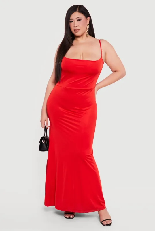 Plus Size Caged Back Cami Maxi Dress sold by Rainbow
