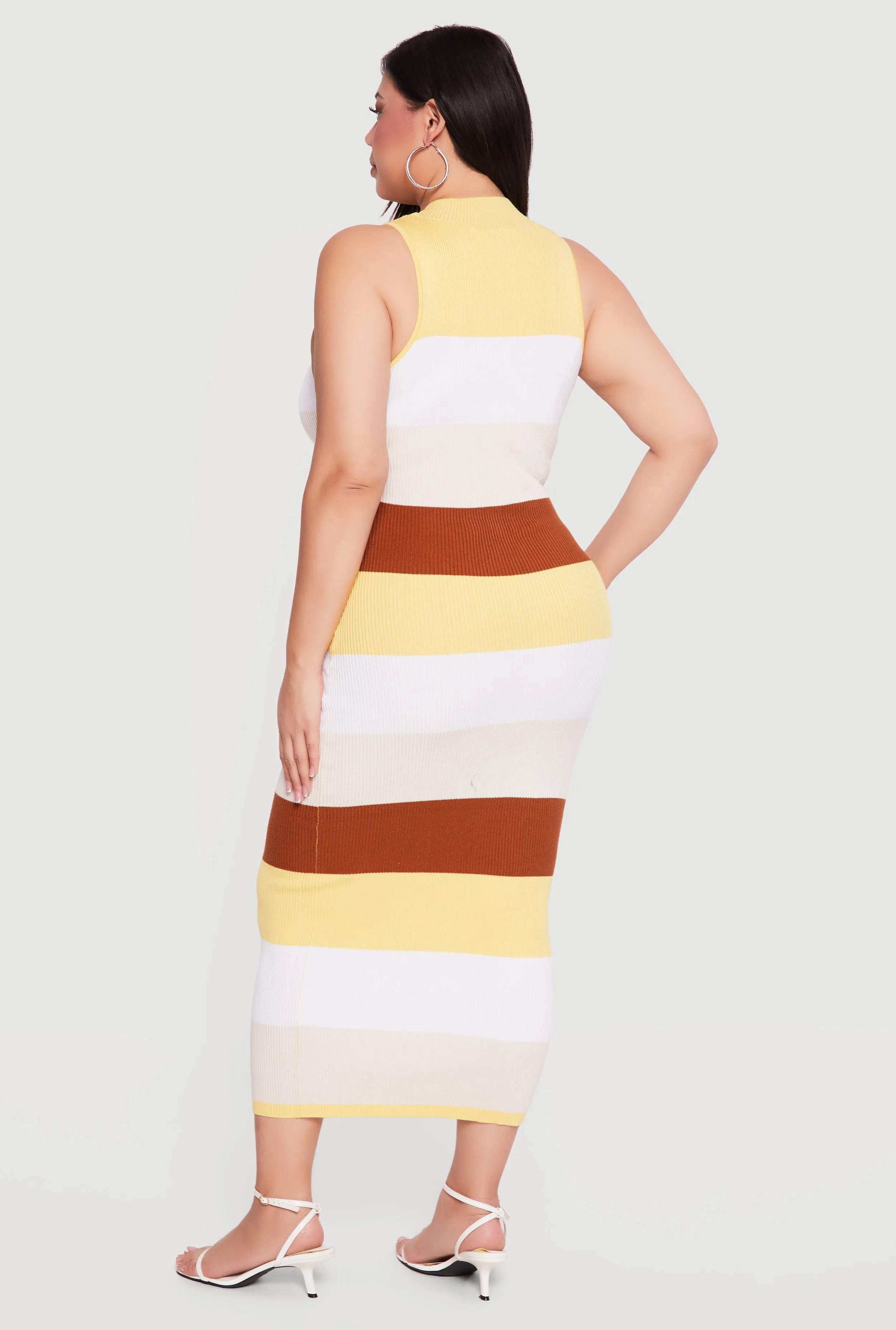 Plus Size Striped Sleeveless Mock Neck Sweater Dress sold by Rainbow product image thumbnail 3