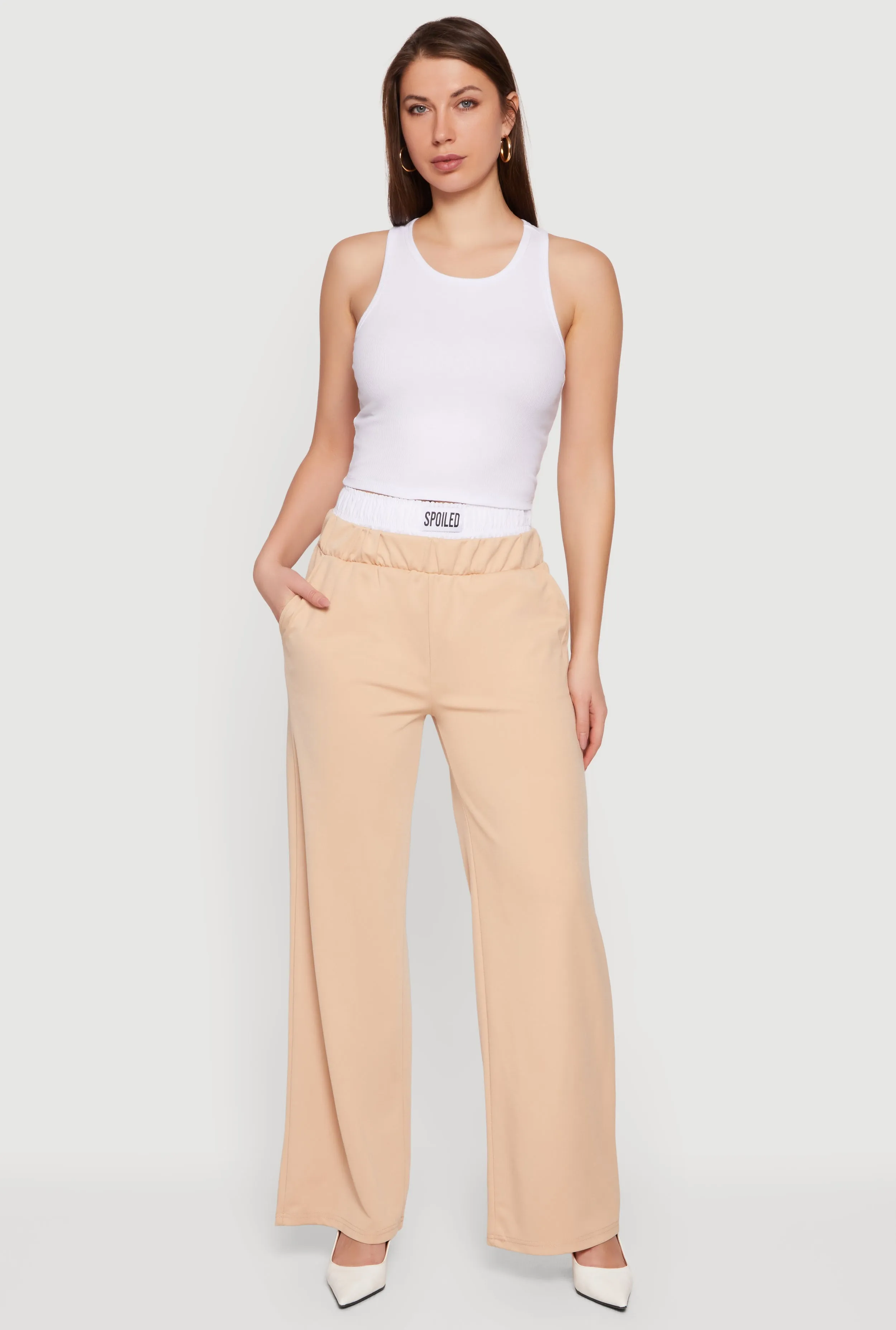 Spoiled Contrast Waistband Wide Leg Pants sold by Rainbow product image thumbnail 3