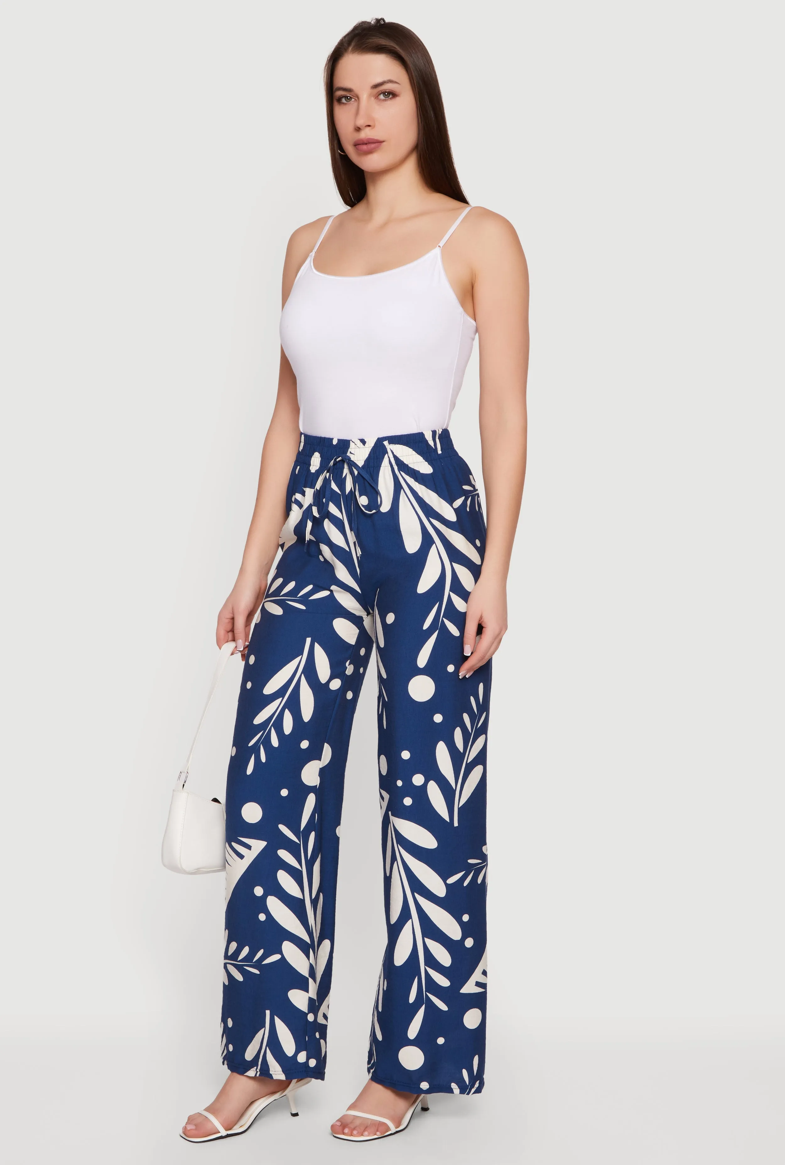 Floral Print Crepe Knit High Waisted Pull On Pants sold by Rainbow product image thumbnail 2