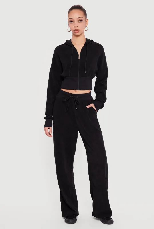 Drawstring Ribbed Knit Pants made by Rainbow