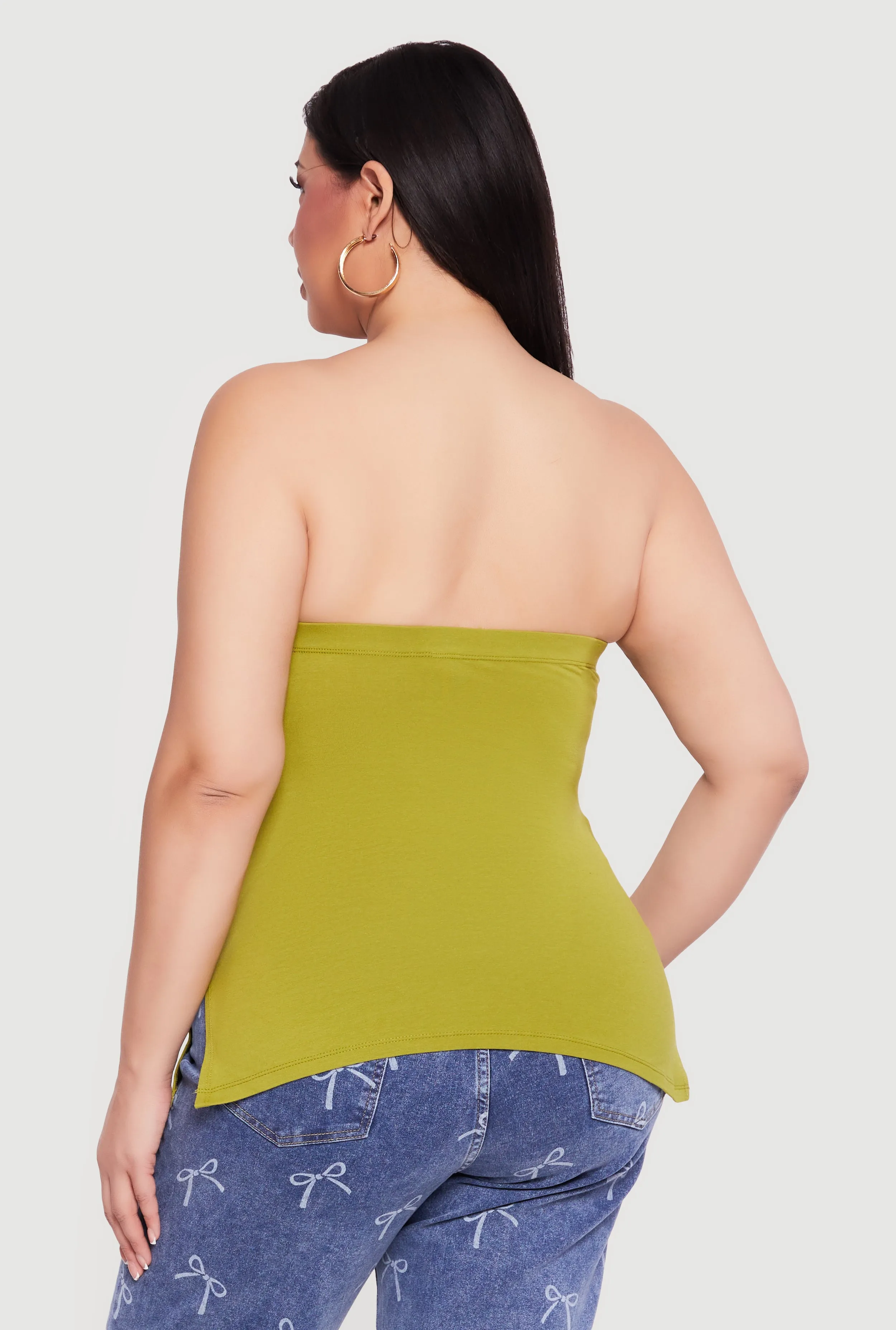 Plus Size Solid Side Slit Tube Top sold by Rainbow product image thumbnail 5