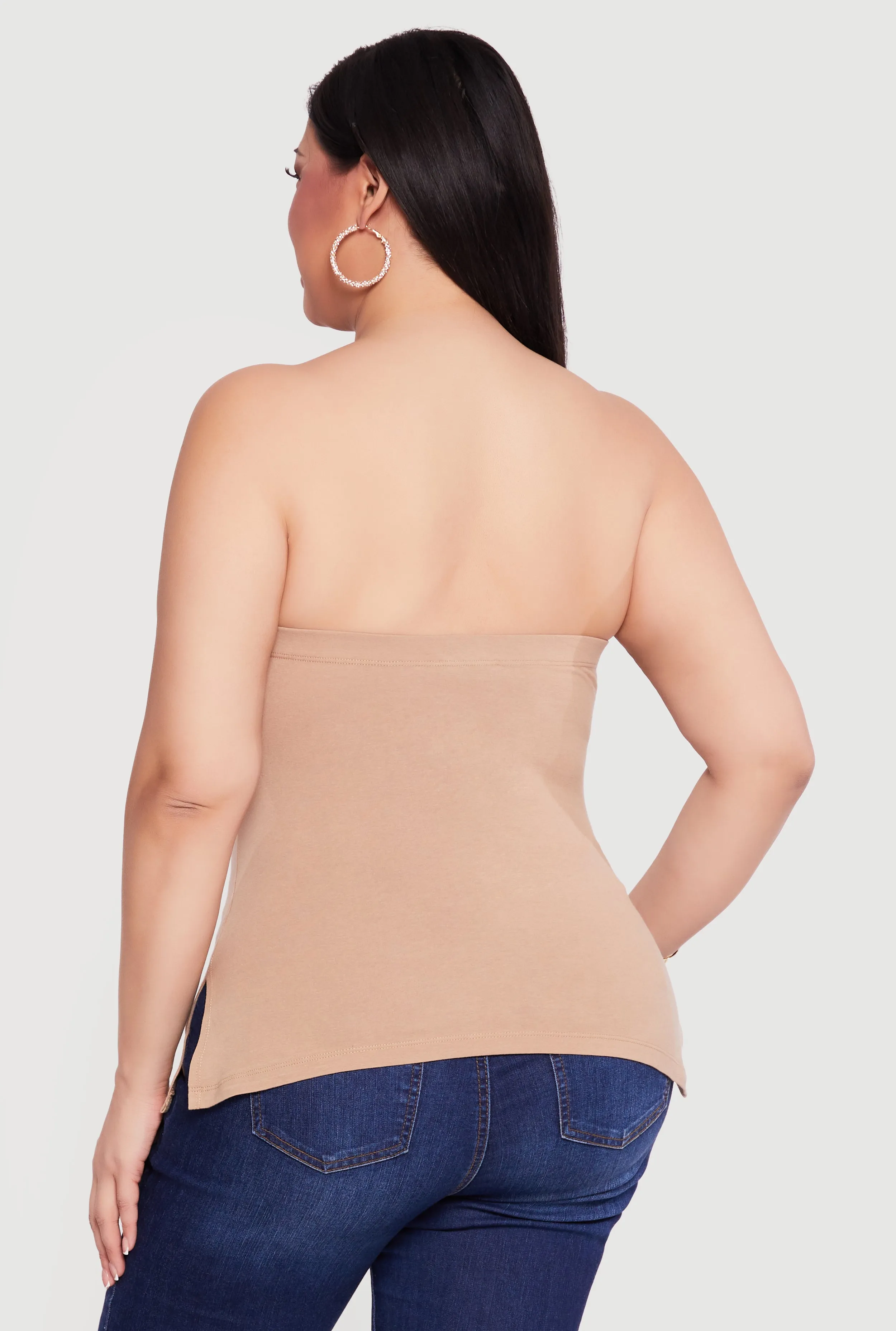 Plus Size Solid Side Slit Tube Top sold by Rainbow product image thumbnail 5