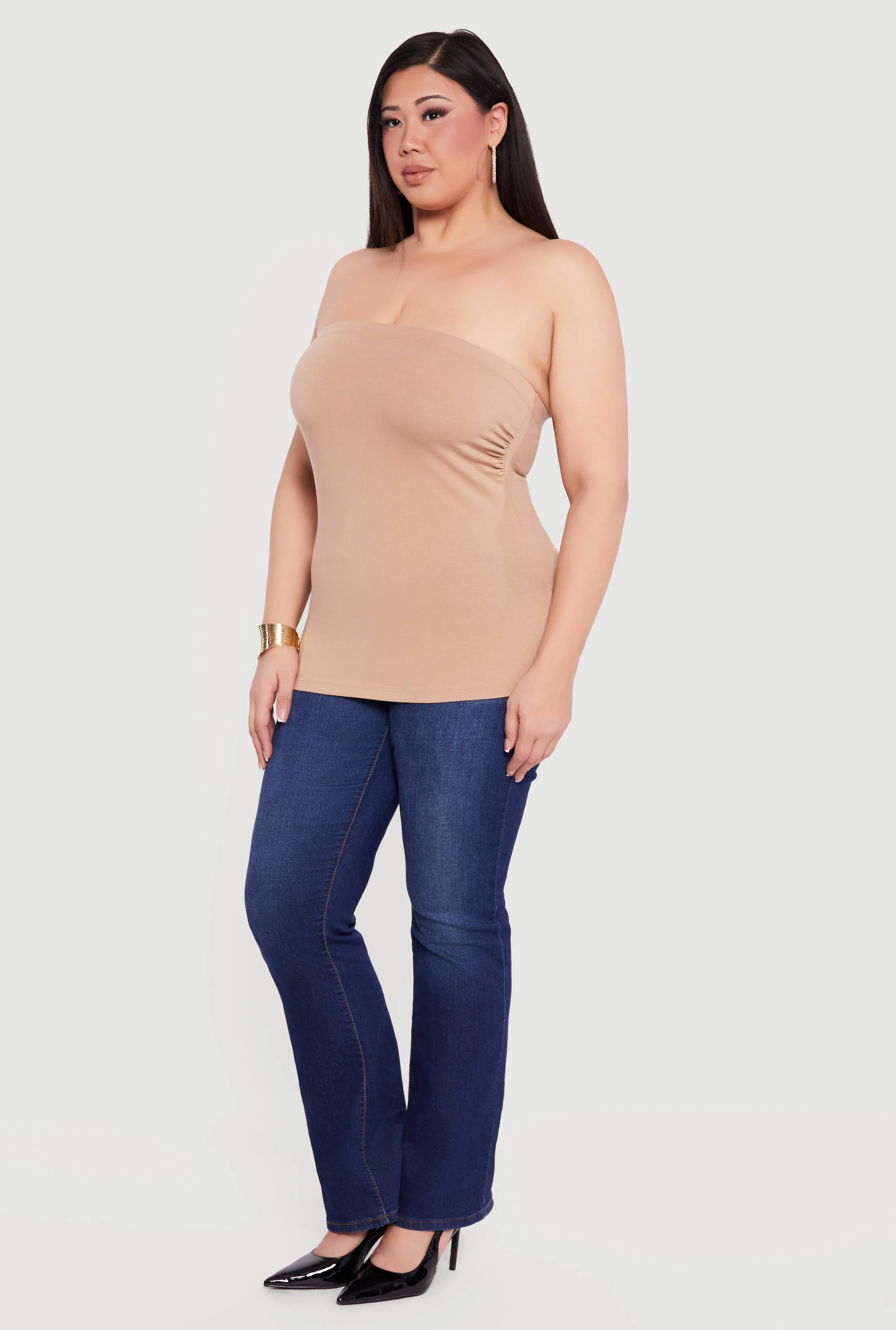 Plus Size Solid Side Slit Tube Top sold by Rainbow product image thumbnail 3