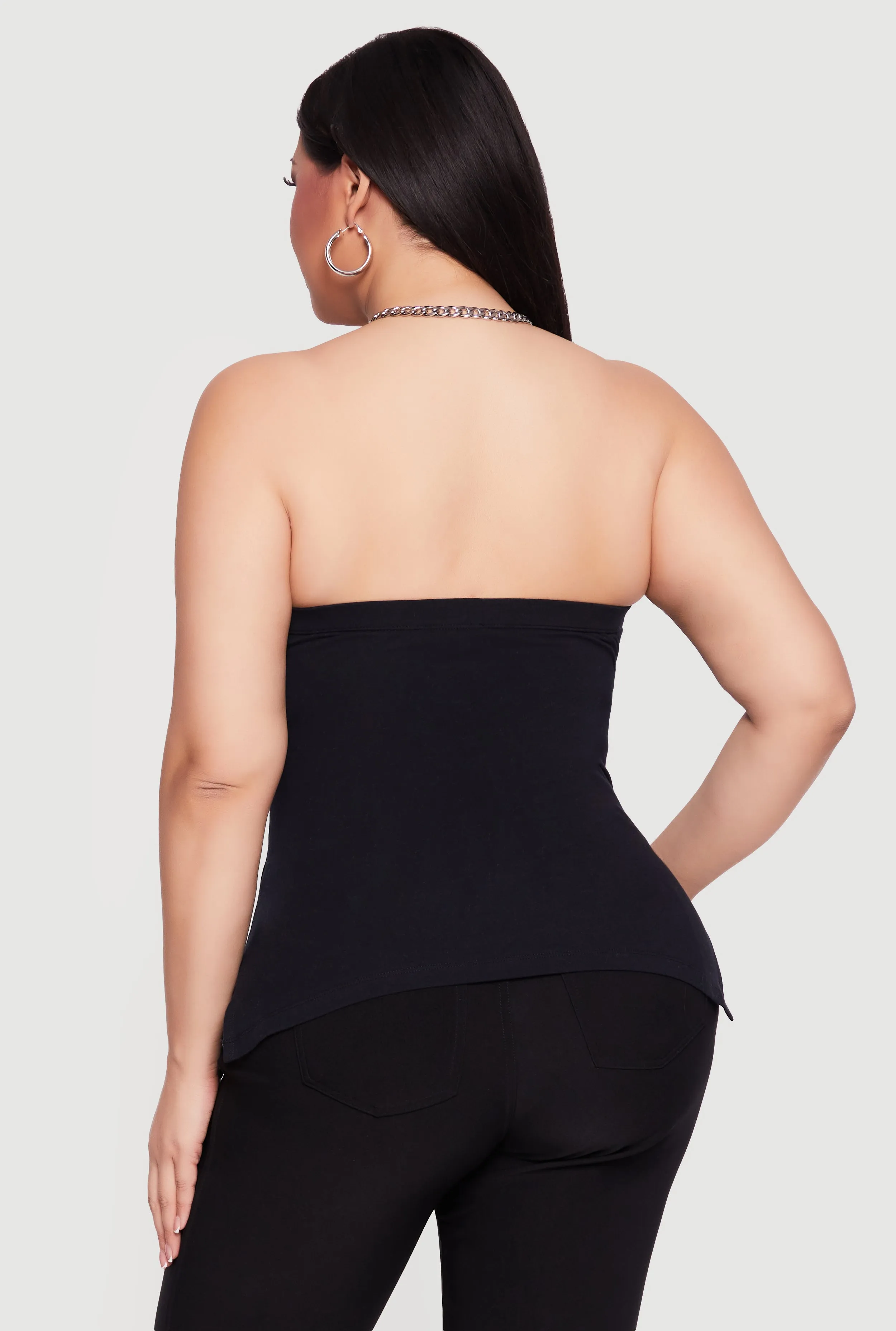Plus Size Solid Side Slit Tube Top sold by Rainbow product image thumbnail 5