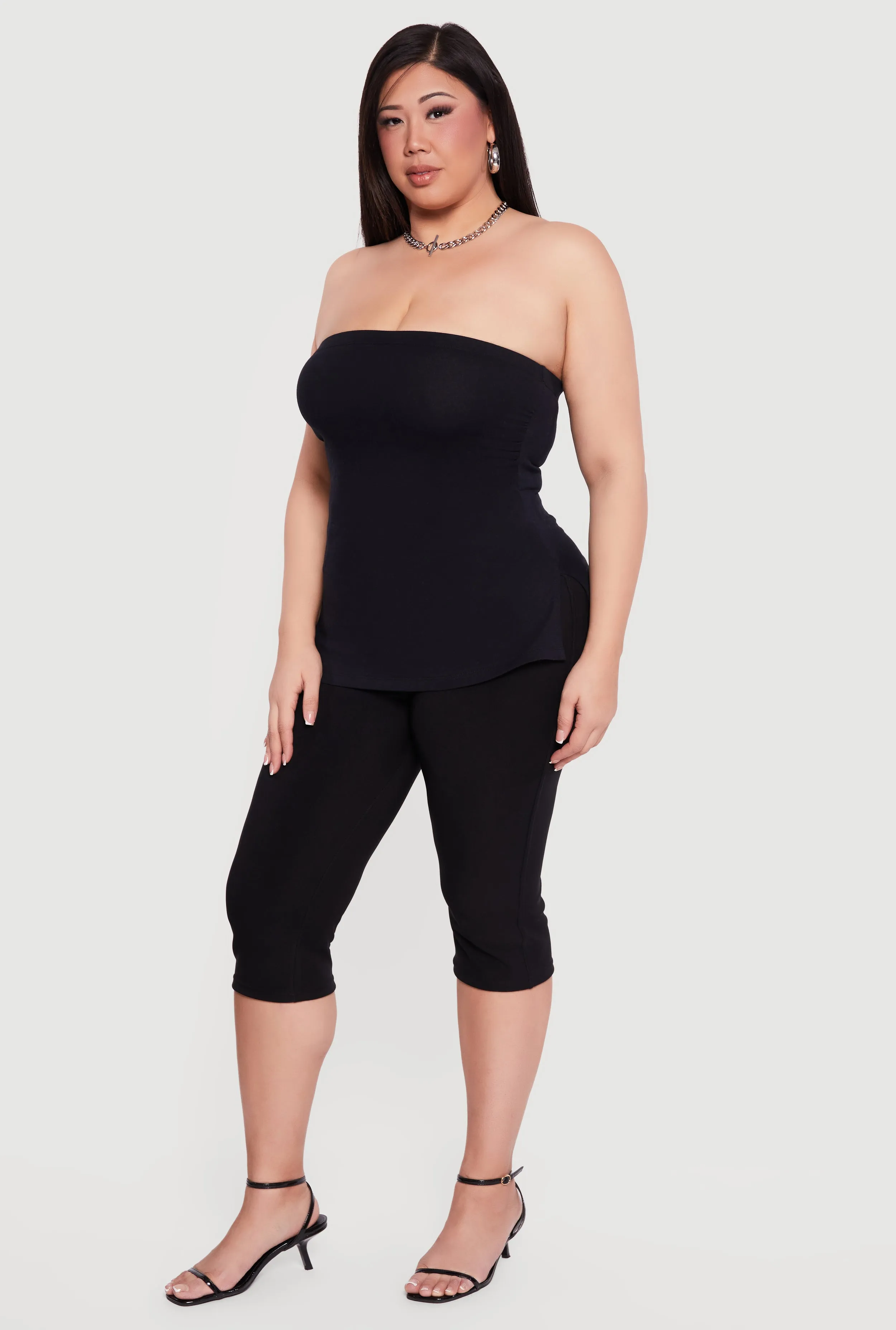 Plus Size Solid Side Slit Tube Top sold by Rainbow product image thumbnail 3