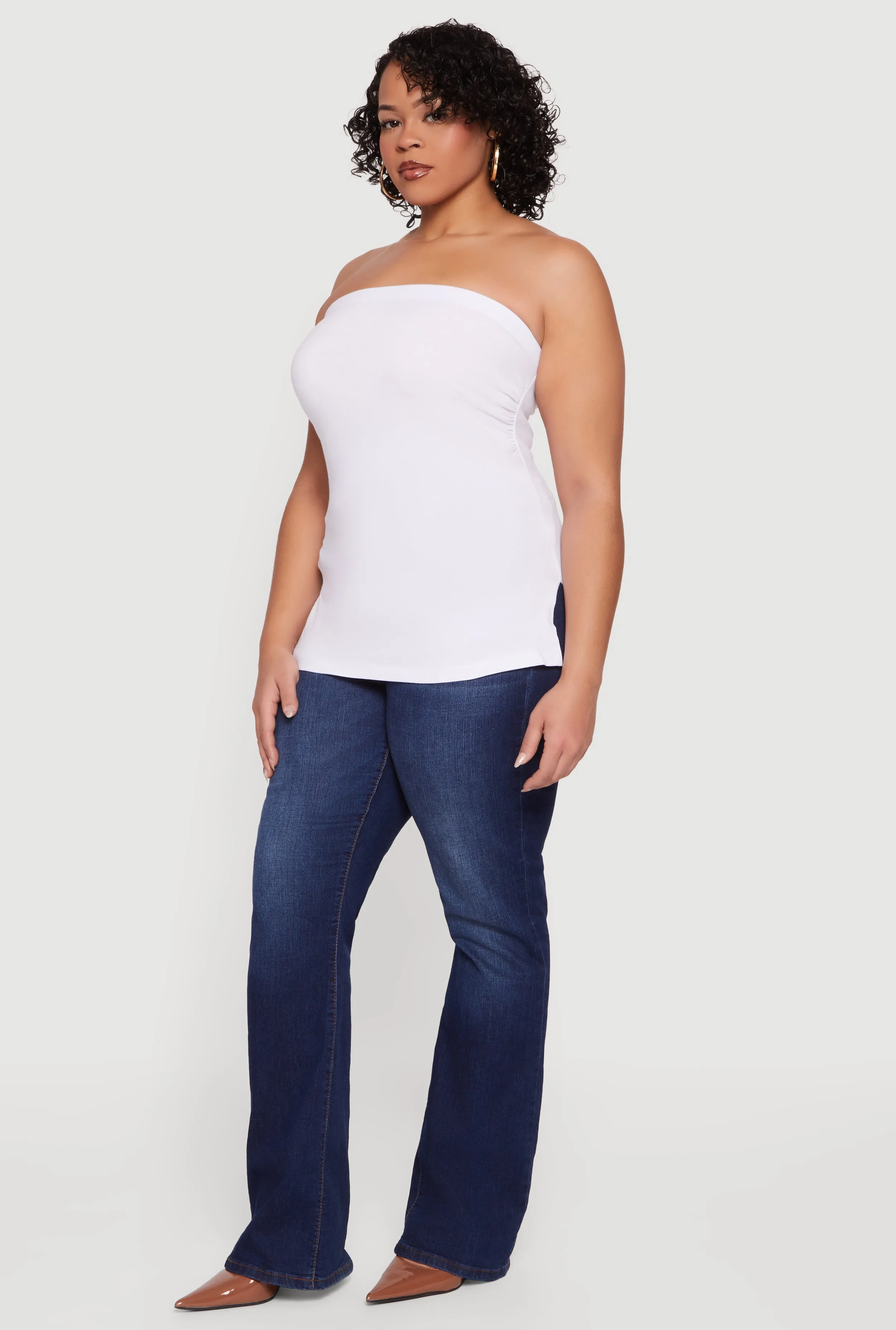 Plus Size Solid Side Slit Tube Top sold by Rainbow product image thumbnail 3