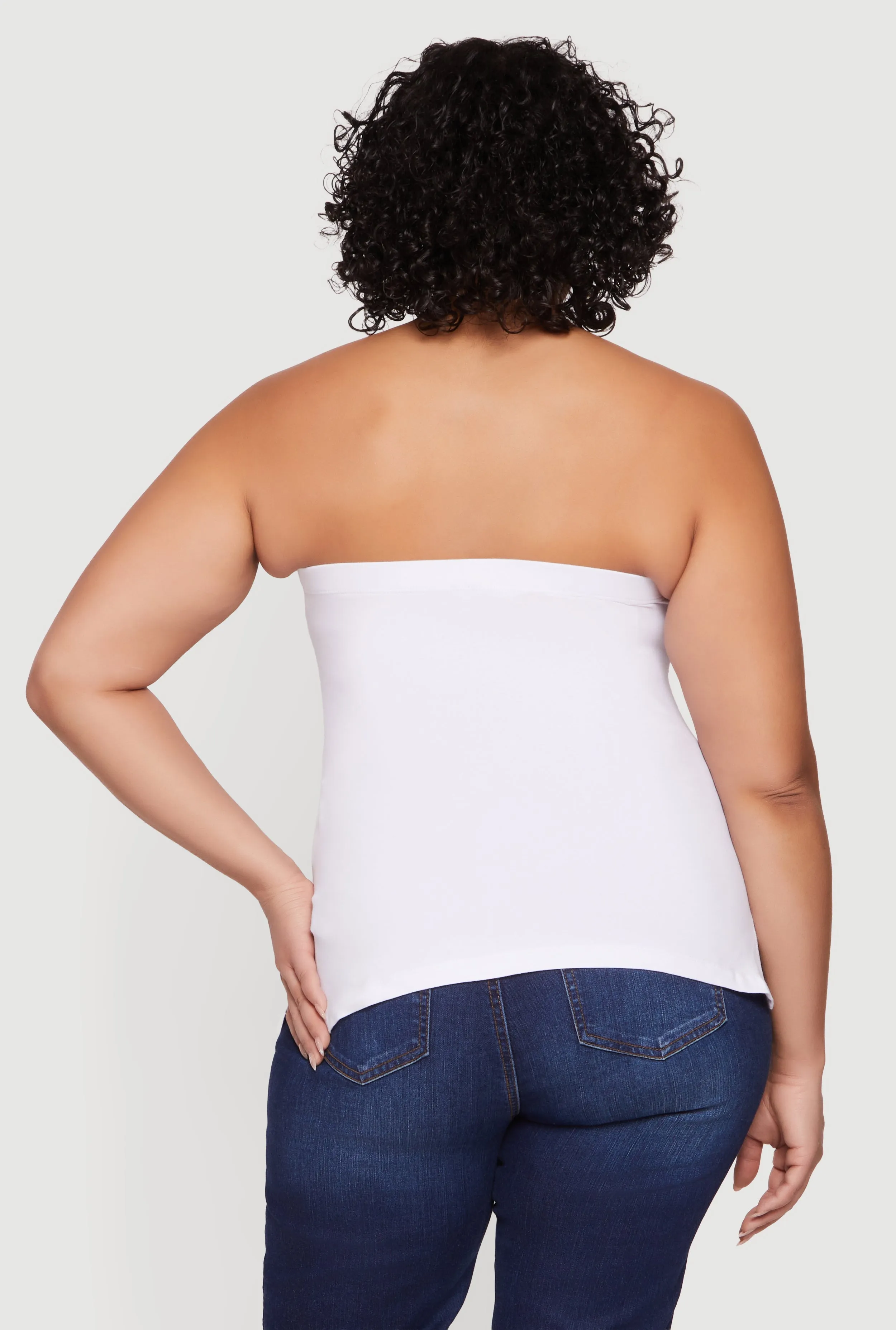 Plus Size Solid Side Slit Tube Top sold by Rainbow product image thumbnail 5