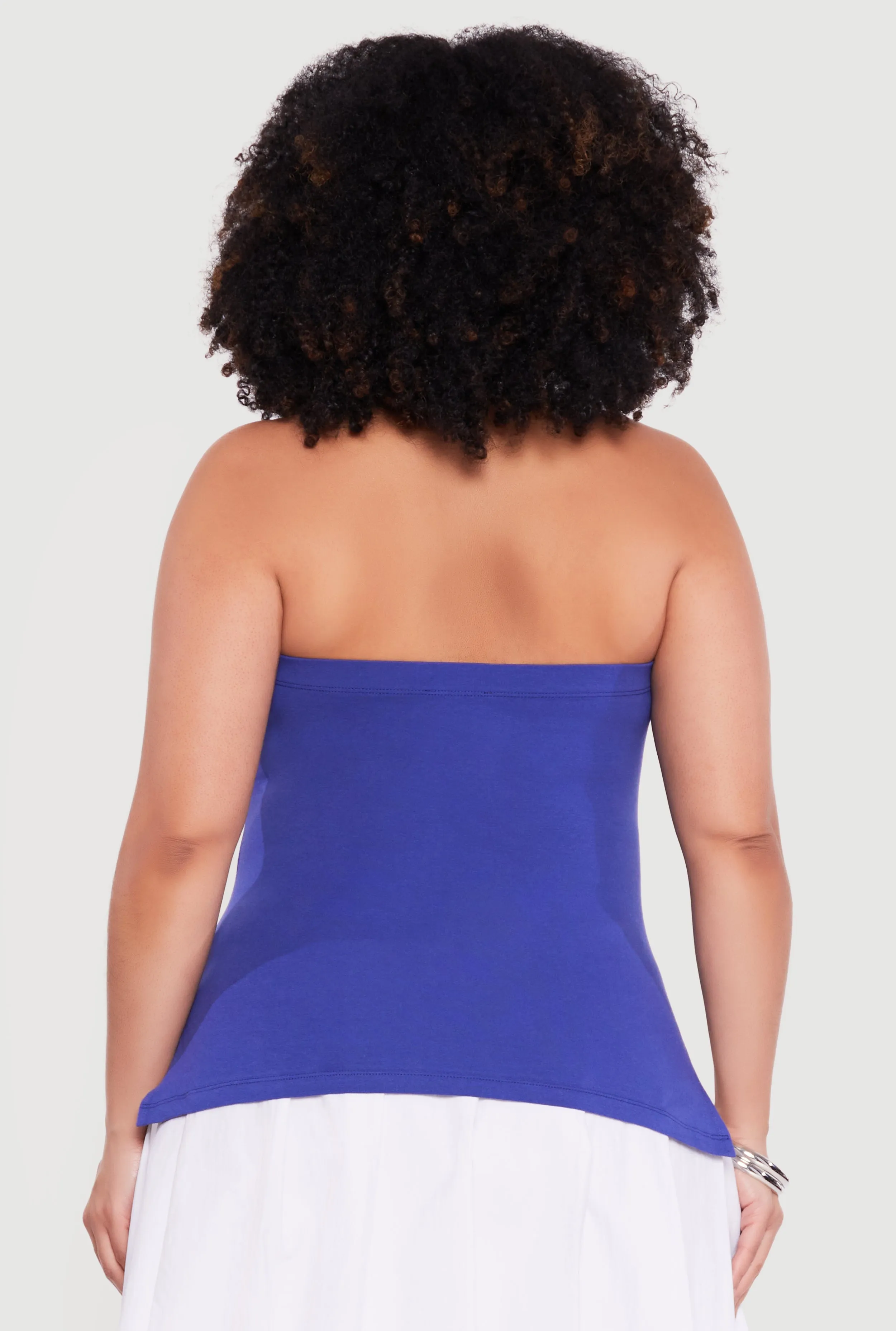 Plus Size Solid Side Slit Tube Top sold by Rainbow product image thumbnail 5