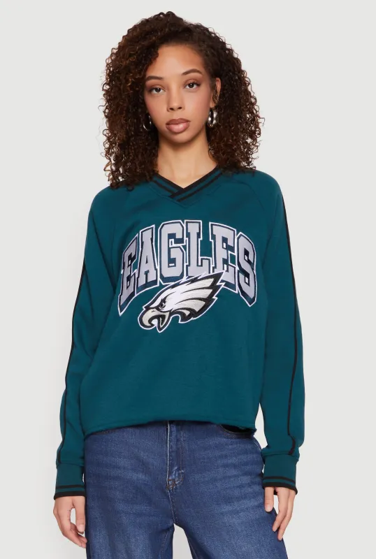 NFL Philadelphia Eagles Graphic Raw Hem Sweatshirt sold by Rainbow