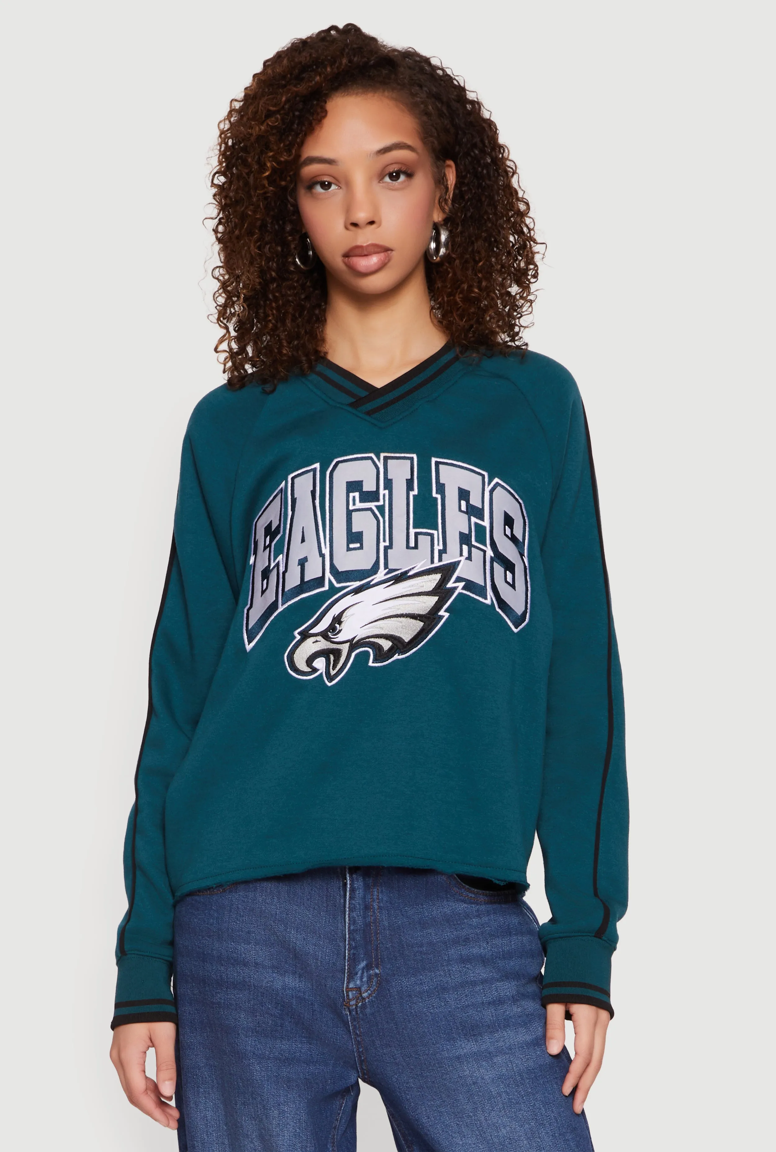 NFL Philadelphia Eagles Graphic Raw Hem Sweatshirt sold by Rainbow