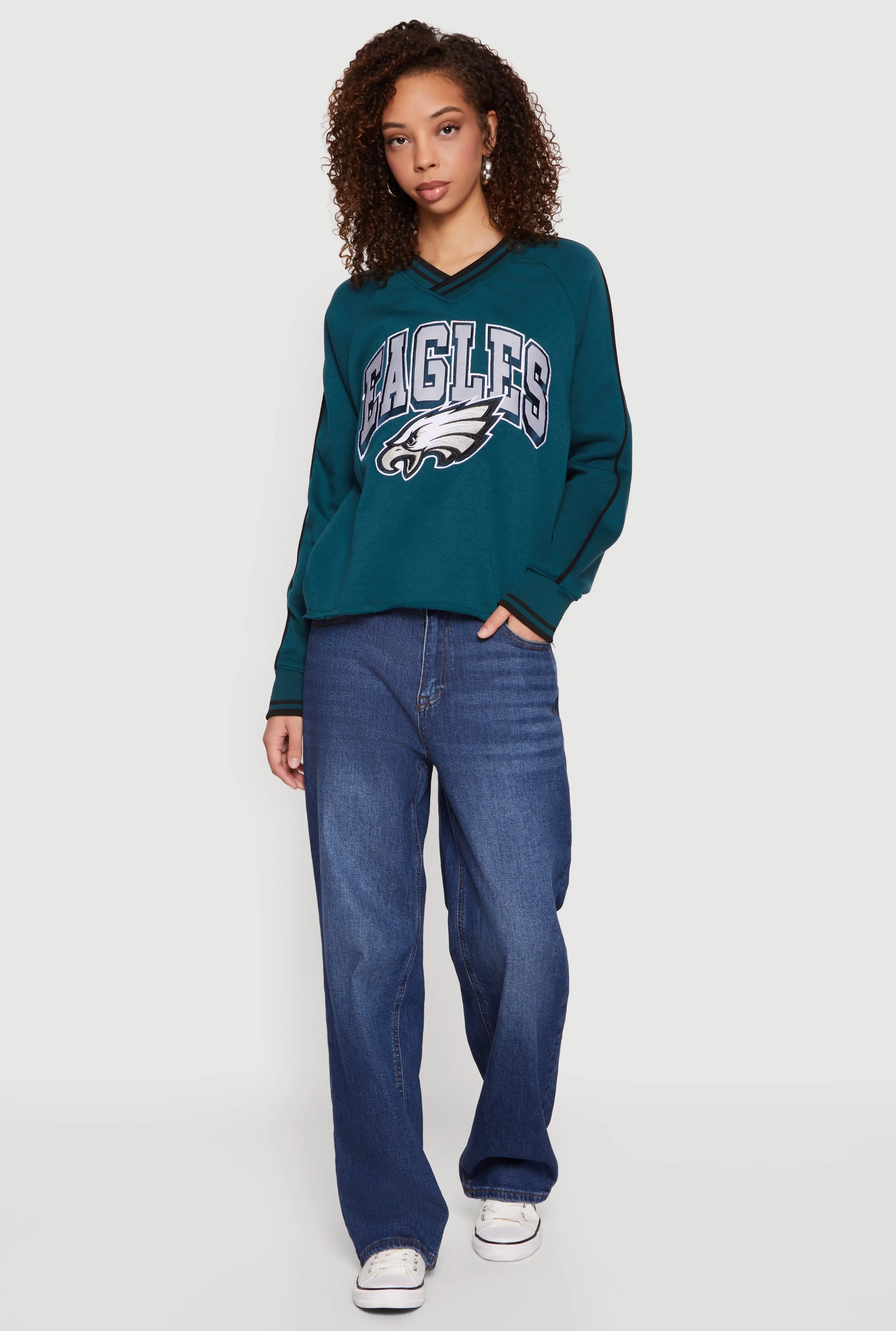 NFL Philadelphia Eagles Graphic Raw Hem Sweatshirt sold by Rainbow product image thumbnail 2