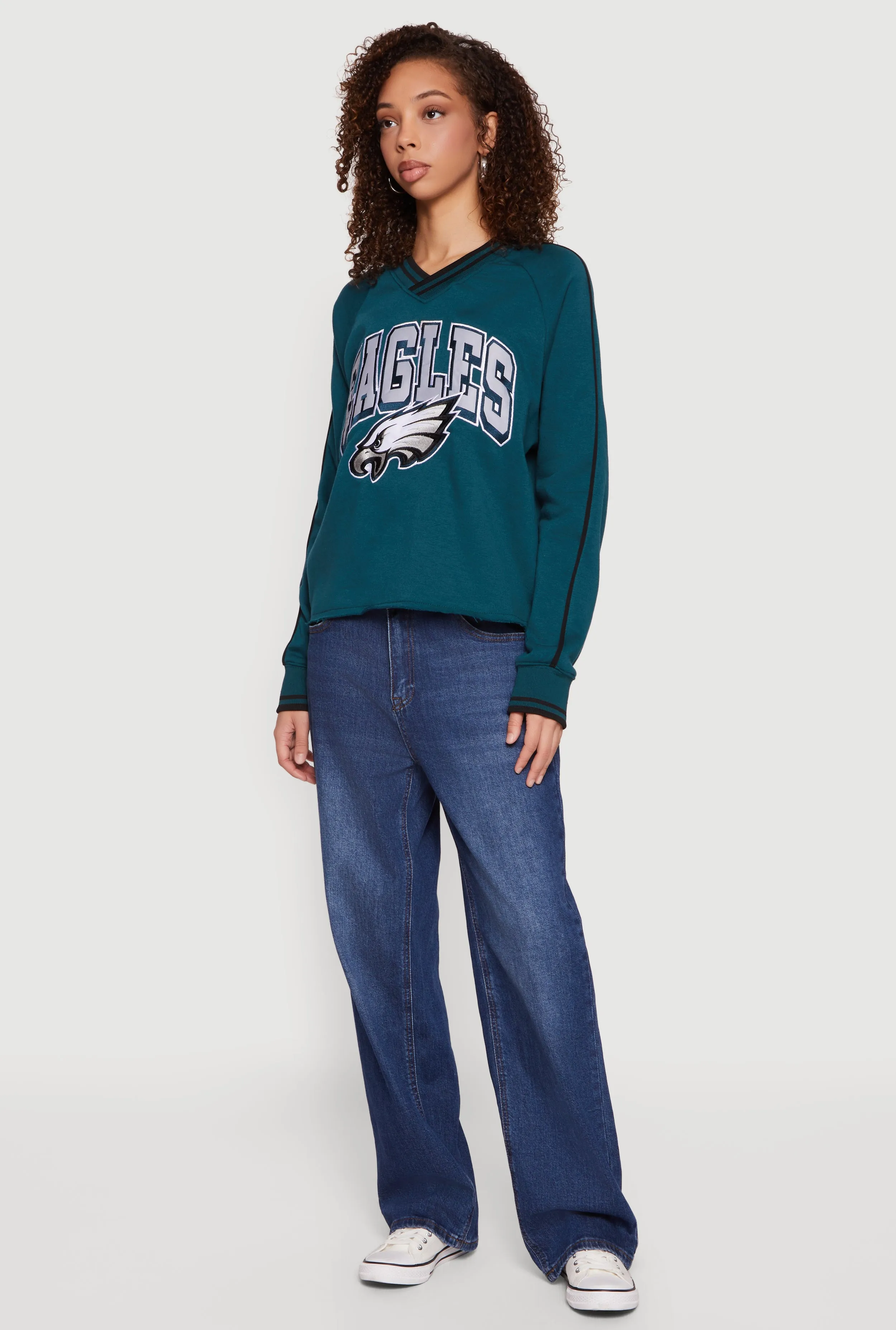 NFL Philadelphia Eagles Graphic Raw Hem Sweatshirt sold by Rainbow product image thumbnail 3