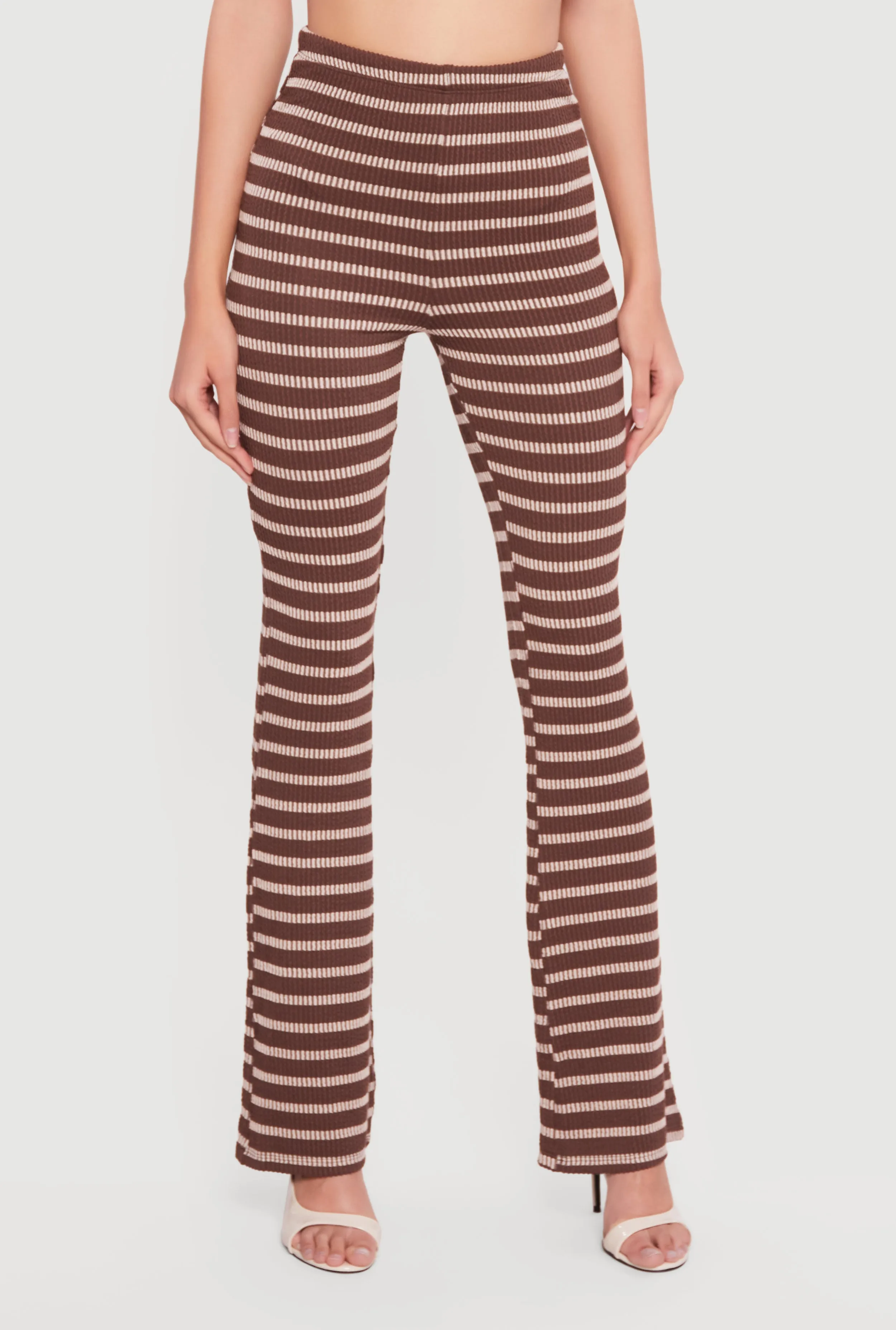 High Waisted Ribbed Knit Striped Pants sold by Rainbow product image thumbnail 3