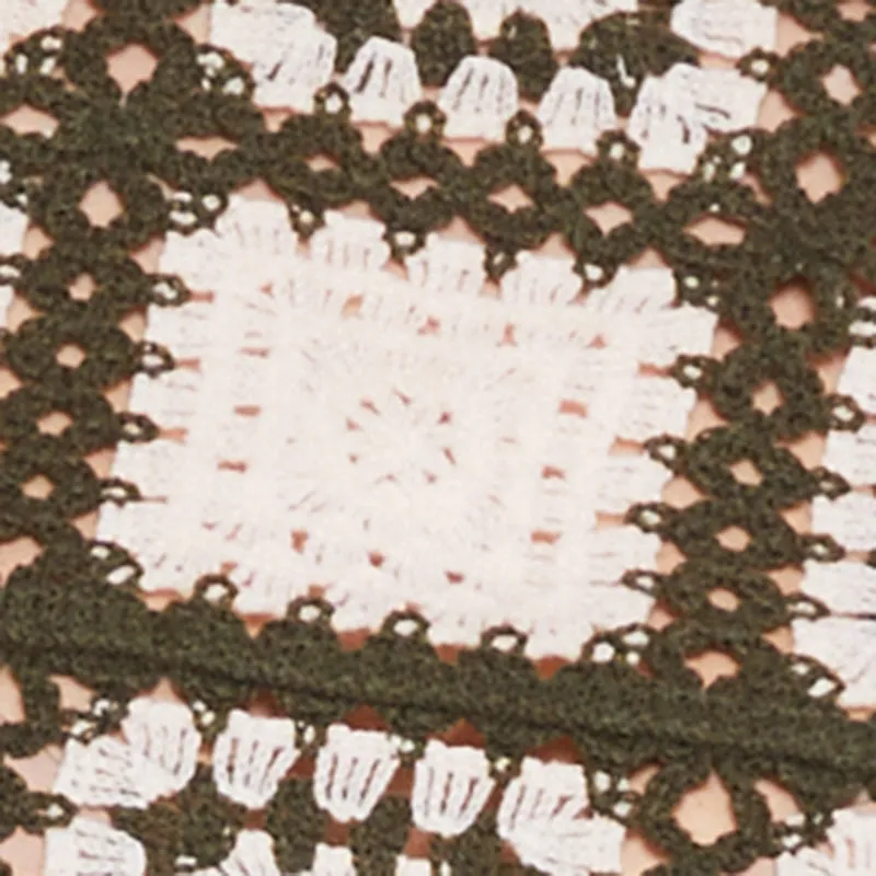 Geometric Crochet Cropped Long Sleeve Sweater sold by Rainbow product image thumbnail 4