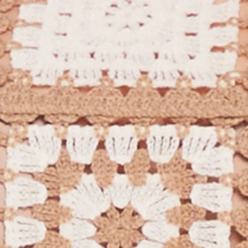 Geometric Crochet Cropped Long Sleeve Sweater sold by Rainbow product image thumbnail 4