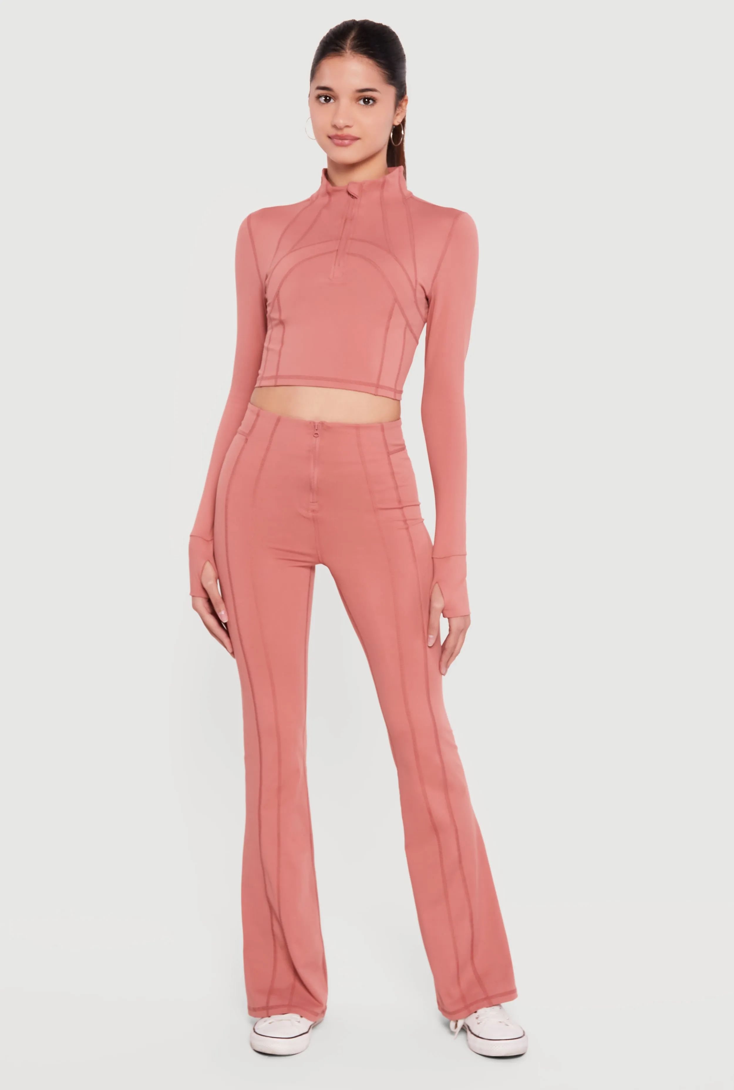 Zip Front Flare Leg Active Pants sold by Rainbow product image thumbnail 3