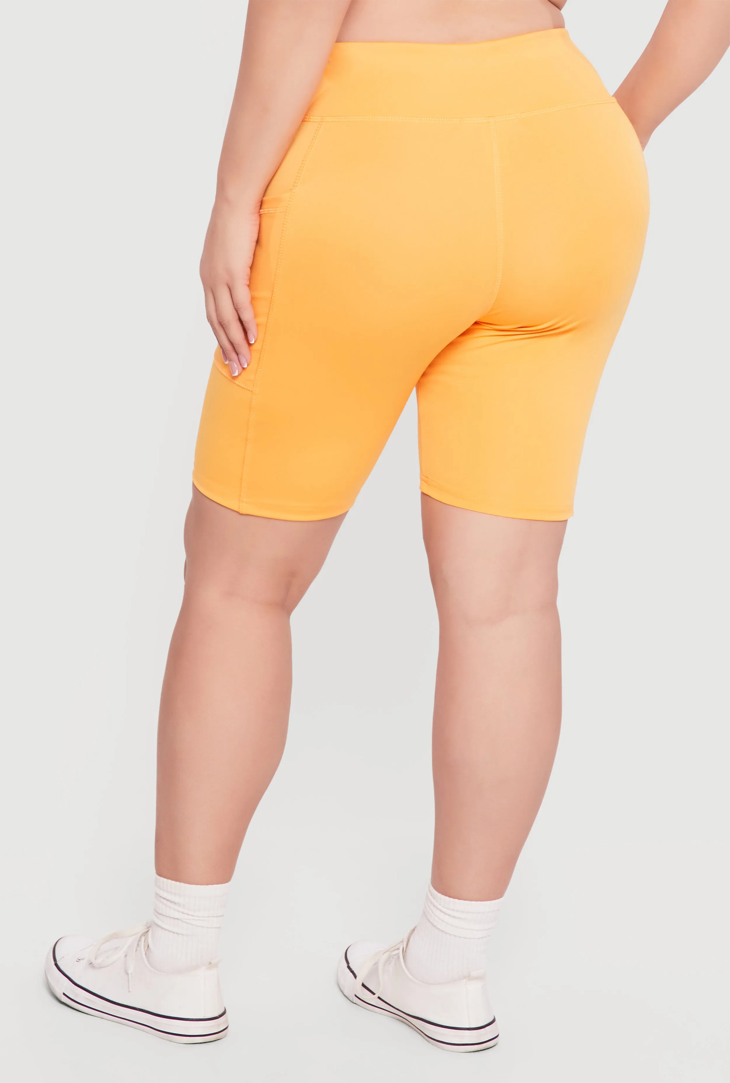 Plus Size High Waisted Bike Shorts with Cell Phone Pockets sold by Rainbow product image thumbnail 5