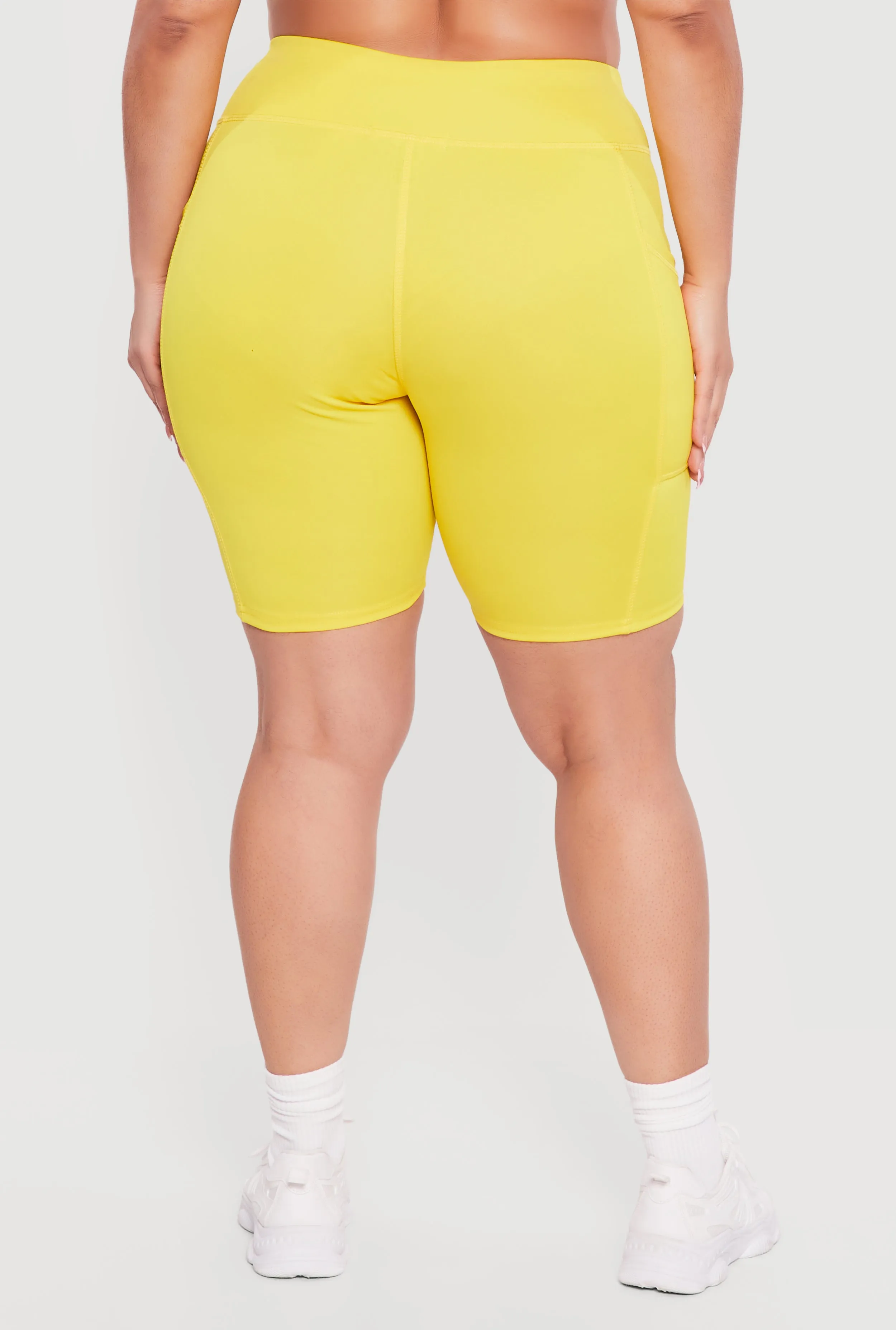 Plus Size High Waisted Bike Shorts with Cell Phone Pockets sold by Rainbow product image thumbnail 5