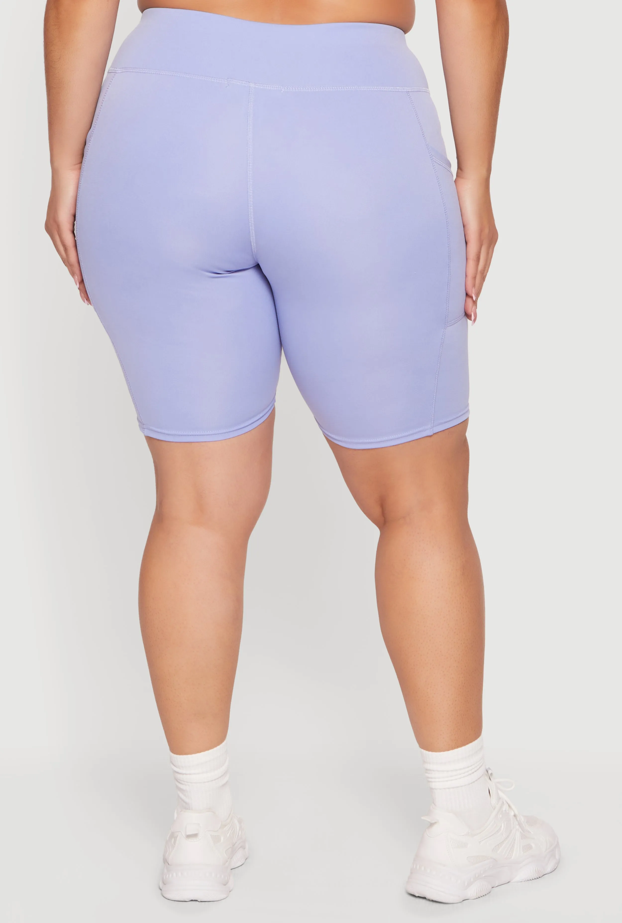 Plus Size High Waisted Bike Shorts with Cell Phone Pockets sold by Rainbow product image thumbnail 5